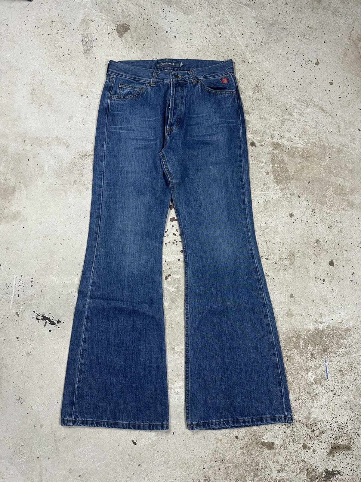 Japanese Brand × Vintage Vintage Y2K Flared Wide Leg Blue Denim Pants Size US 30 / EU 46 - 2 Thumbnail