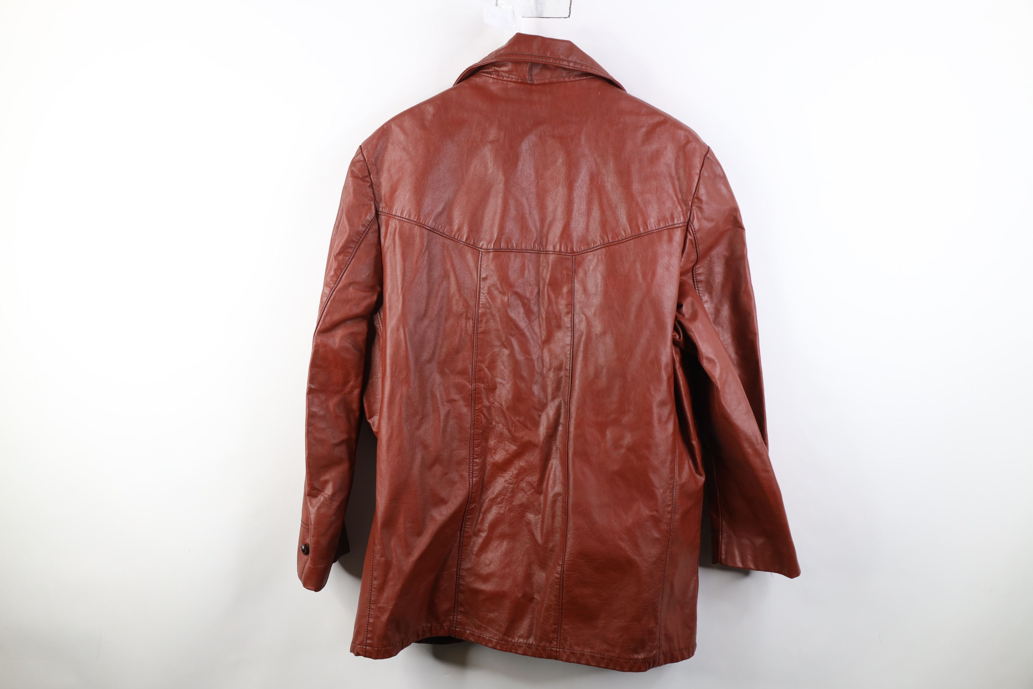 Vintage Vintage 70s Streetwear Fleece Lined Leather Western Jacket Size US XXL / EU 58 / 5 - 14 Thumbnail
