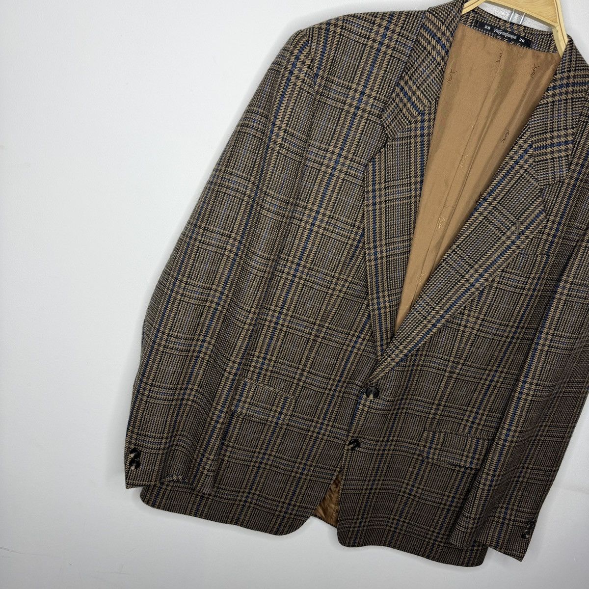 Yves Saint Laurent Vintage Yves Saint Laurent YSL Wool Checkered Plaid Blazer Size 42R - 3 Thumbnail