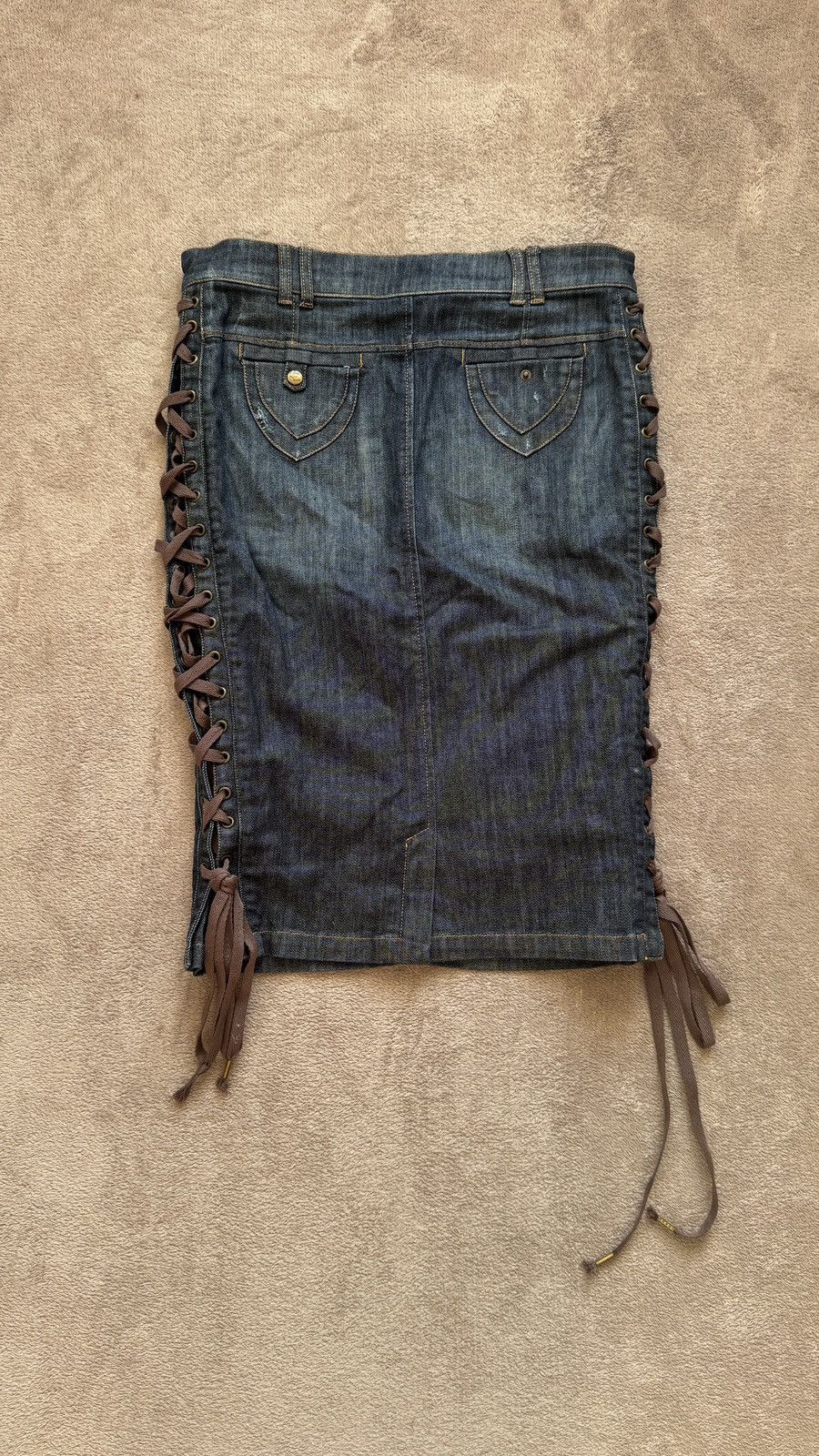 Roberto Cavalli Roberto Cavalli washed denim ripped y2k Skirt grunge gucci Size 30" / US 8 / IT 44 - 4 Thumbnail
