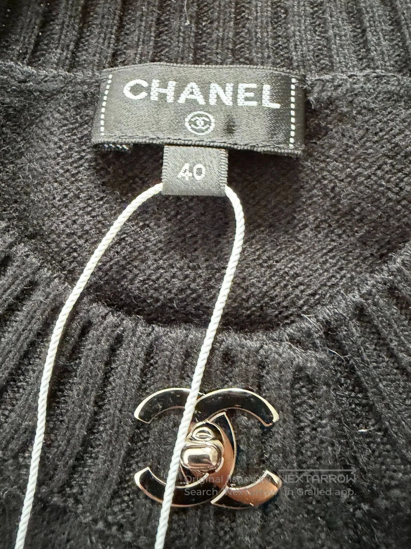 Chanel Chanel Black Knit Backpack Buckle Cardigan. Size US XL / EU 56 / 4 - 4 Thumbnail
