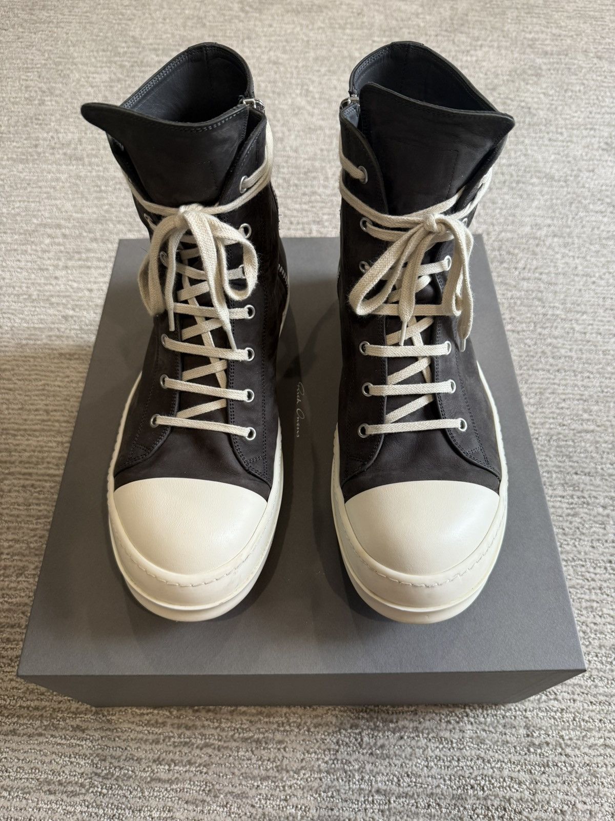 Rick Owens Dark Dust/Milk Rick Owens Mainline Suede Ramones 2024 Size US 12 / EU 45 - 2 Thumbnail