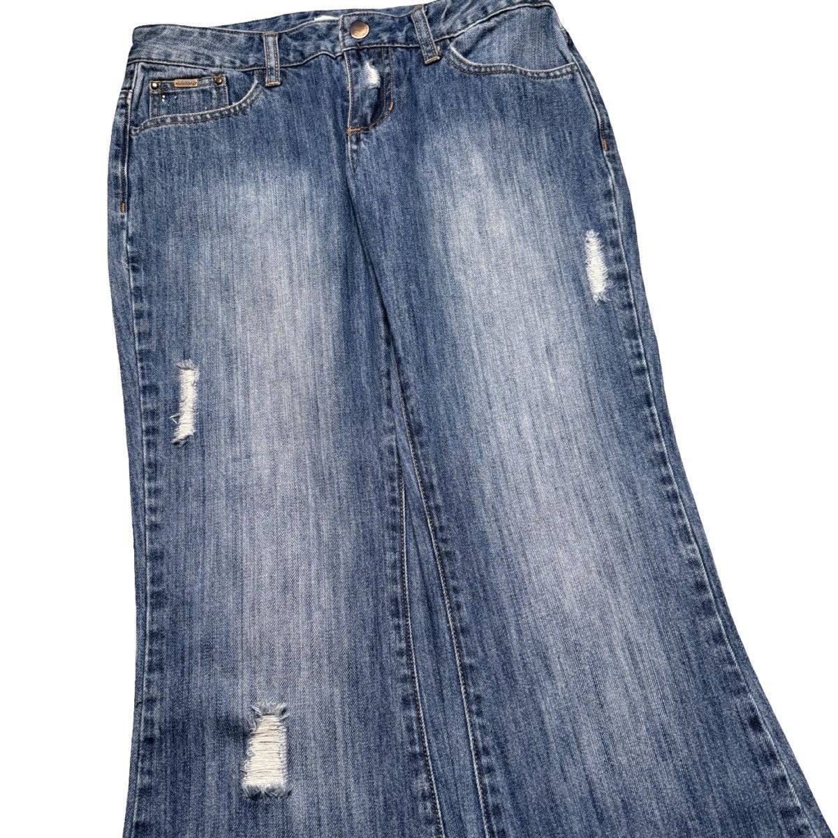 Billabong VTG HTF 90s Y2K Grunge Billabong Wide Leg Flare Jeans 28" Size 28" / US 6 / IT 42 - 2 Thumbnail