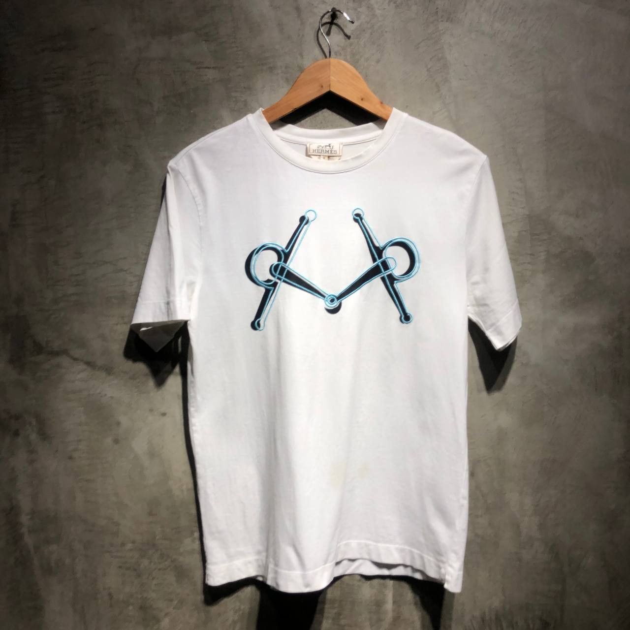 Hermes Hermes Blanc Mors Tee Size US S / EU 44-46 / 1 - 1 Thumbnail