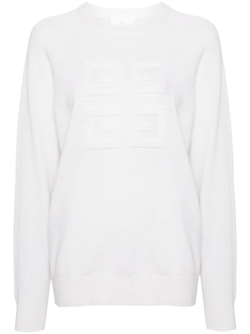 Givenchy o1srvl11e0325 4G-Motif Cashmere Jumper in White Size XL / US 12-14 / IT 48-50 - 1 Thumbnail