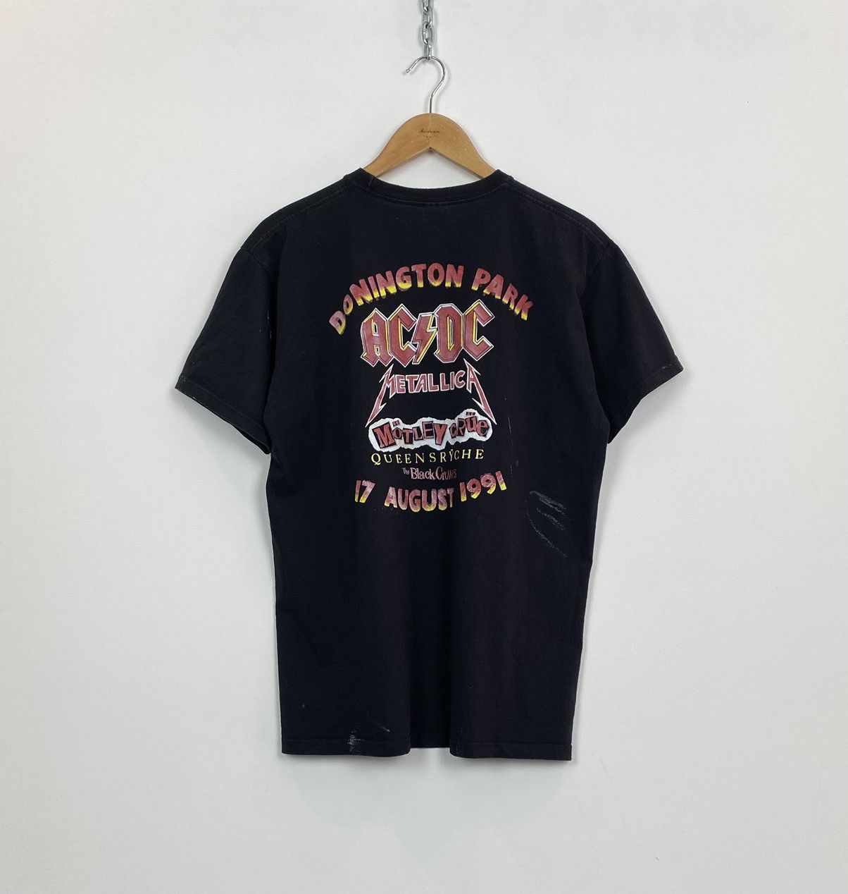 Band Tees Vintage 1991 Monsters Of Rock AC/DC Metallica T-Shirt Black Size US L / EU 52-54 / 3 - 8 Thumbnail
