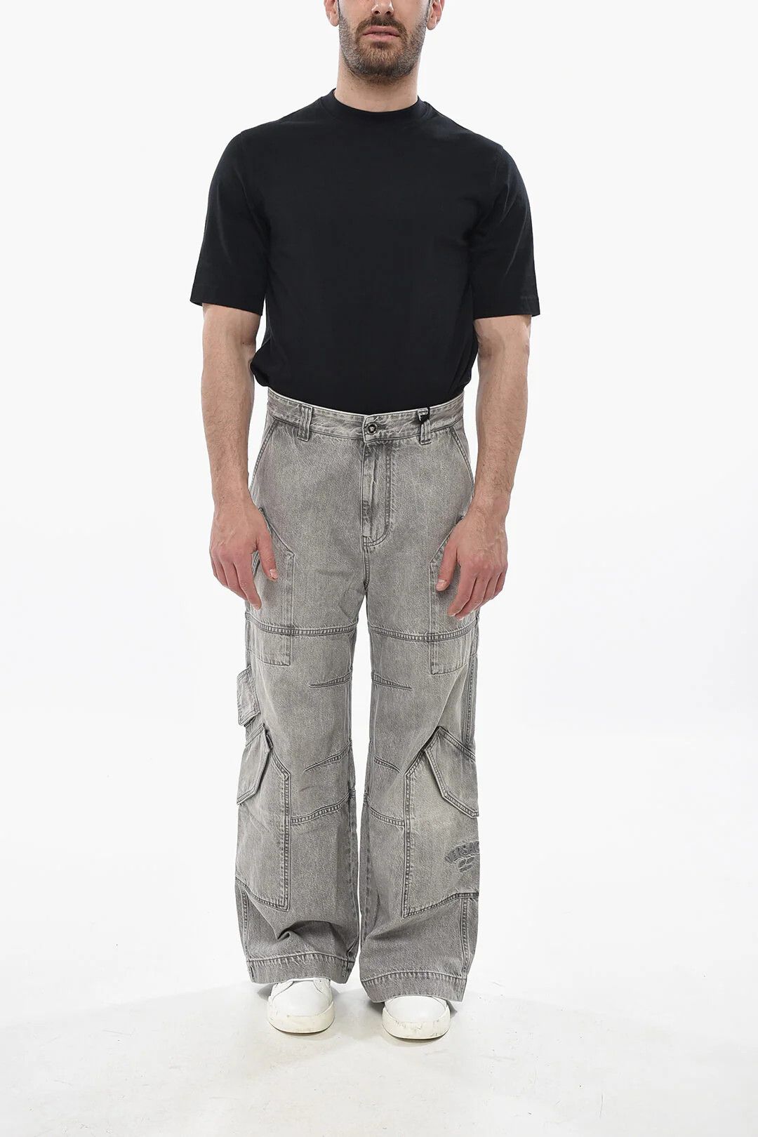 Versace og1mm0426 Straight-Leg Cargo Jeans in Grey Size US 31 - 5 Thumbnail