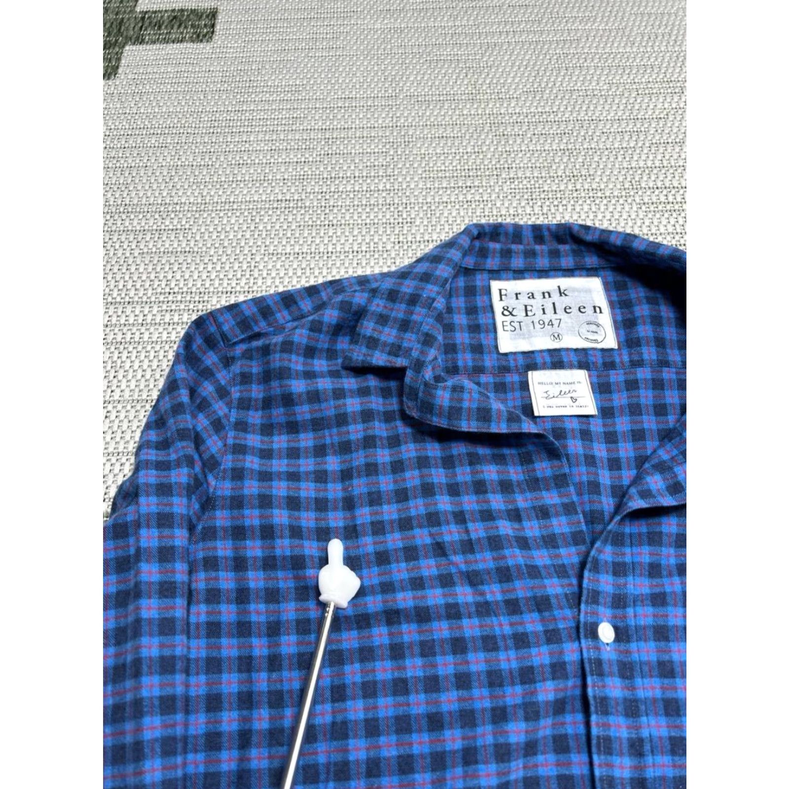 Vintage Frank And Eileen Shirt Womens Medium Blue Cotton Plaid Flannel Button Up Size M / US 6-8 / IT 42-44 - 5 Thumbnail