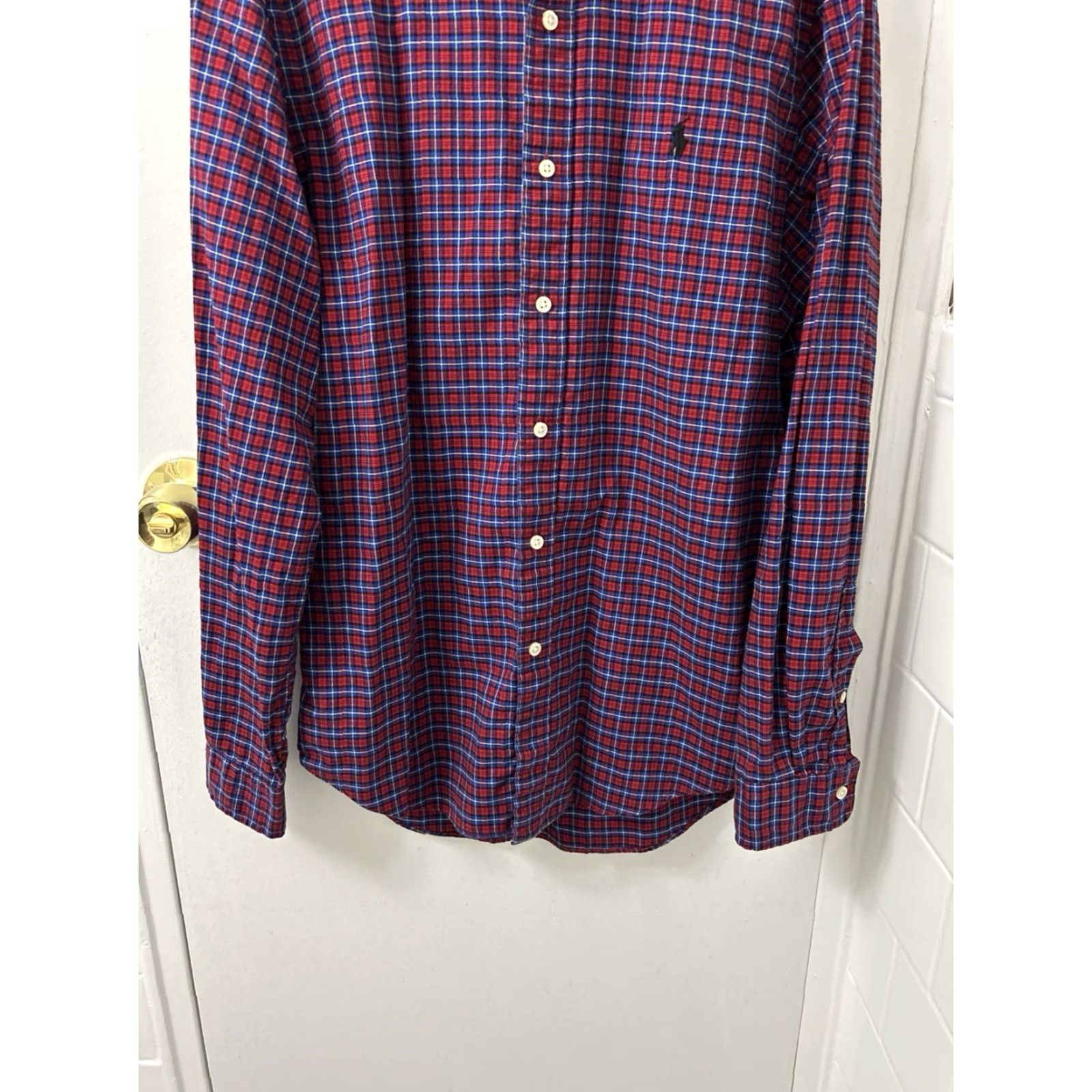 Ralph Lauren Ralph Lauren Shirt Mens Sz M Red Blue Plaid Button-Up Long Sleeve Embroidered Logo Button-Down Collar Vintage: No Size US M / EU 48-50 / 2 - 3 Thumbnail