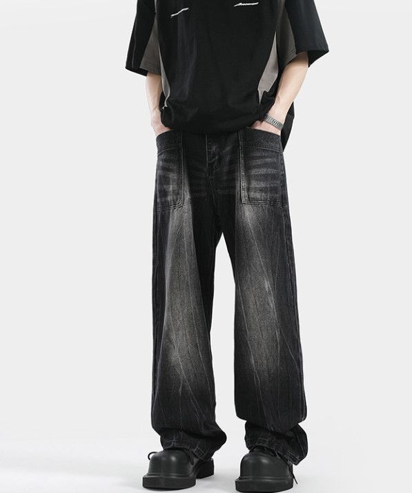 Vintage Men's High-Street Loose Lightning Straight Jeans Size US 32 / EU 48 - 3 Thumbnail