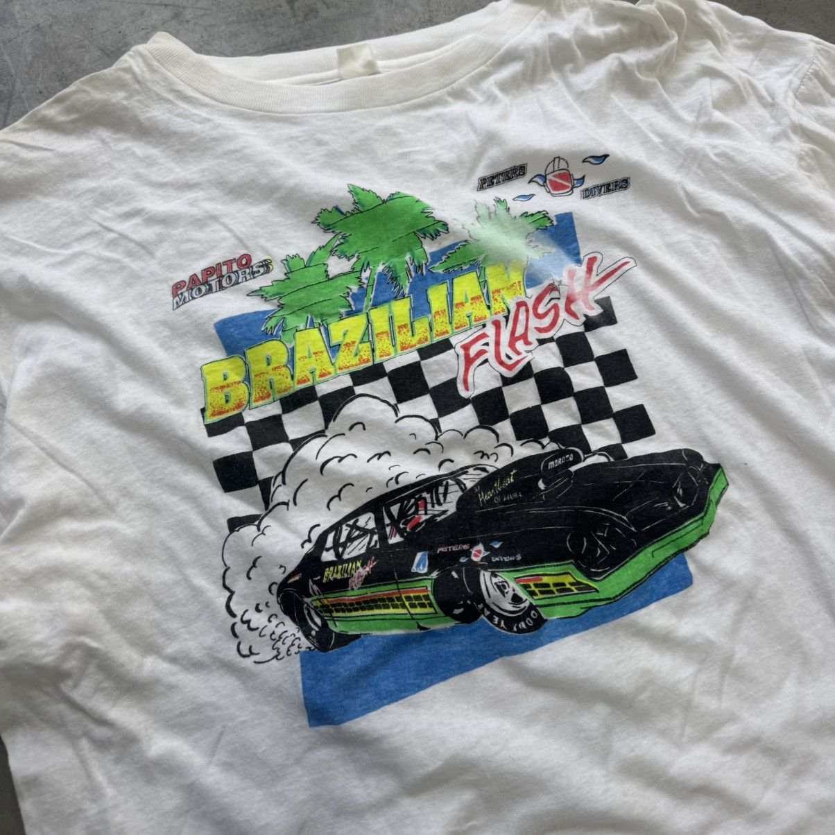 NASCAR Vintage 80s Single Stitch Nascar Style Brazillian Flash Tee Size US L / EU 52-54 / 3 - 2 Thumbnail