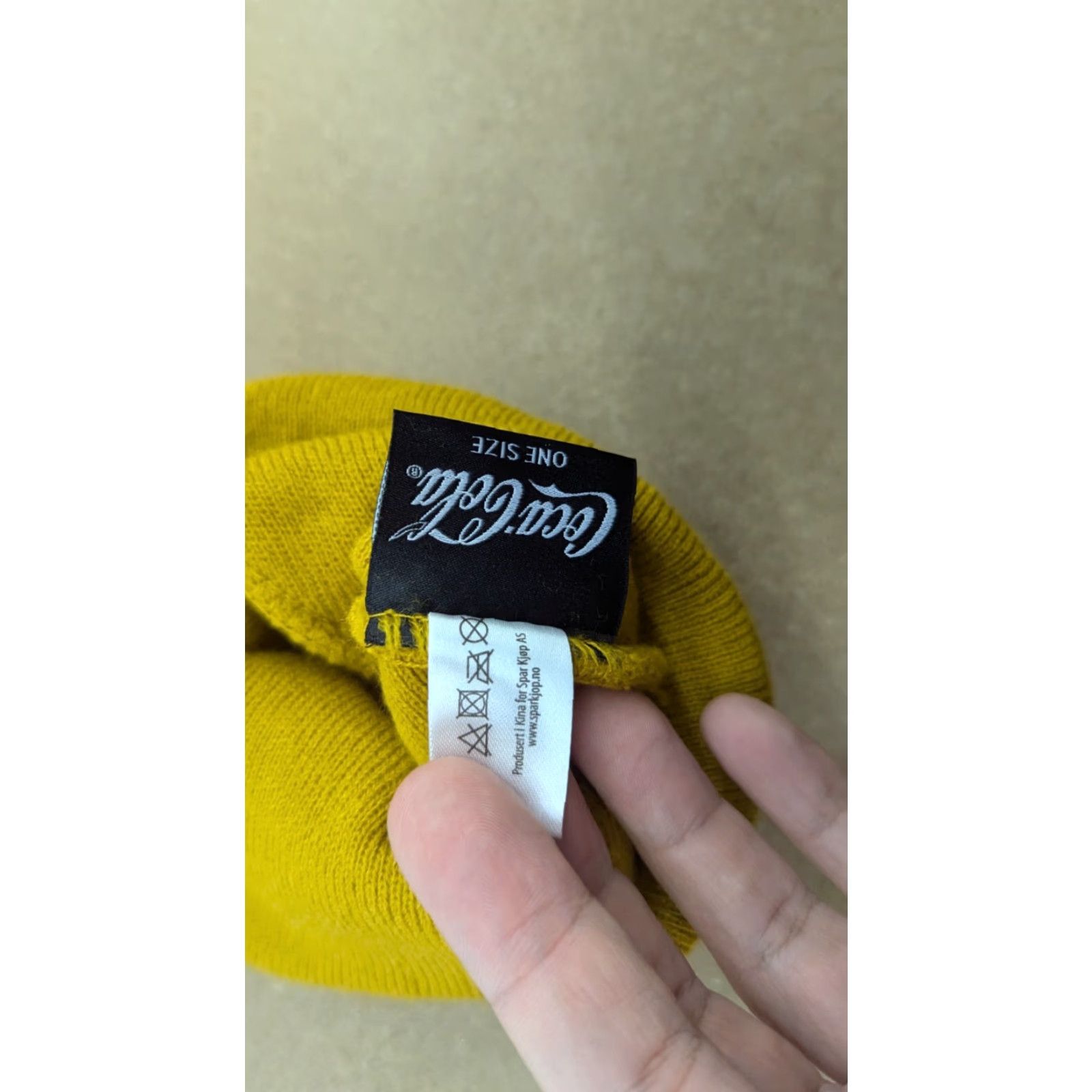 Vintage Coca-Cola Yellow Beanie Hat One Size Stretch Unisex Adults Acrylic Knit Size ONE SIZE - 6 Thumbnail