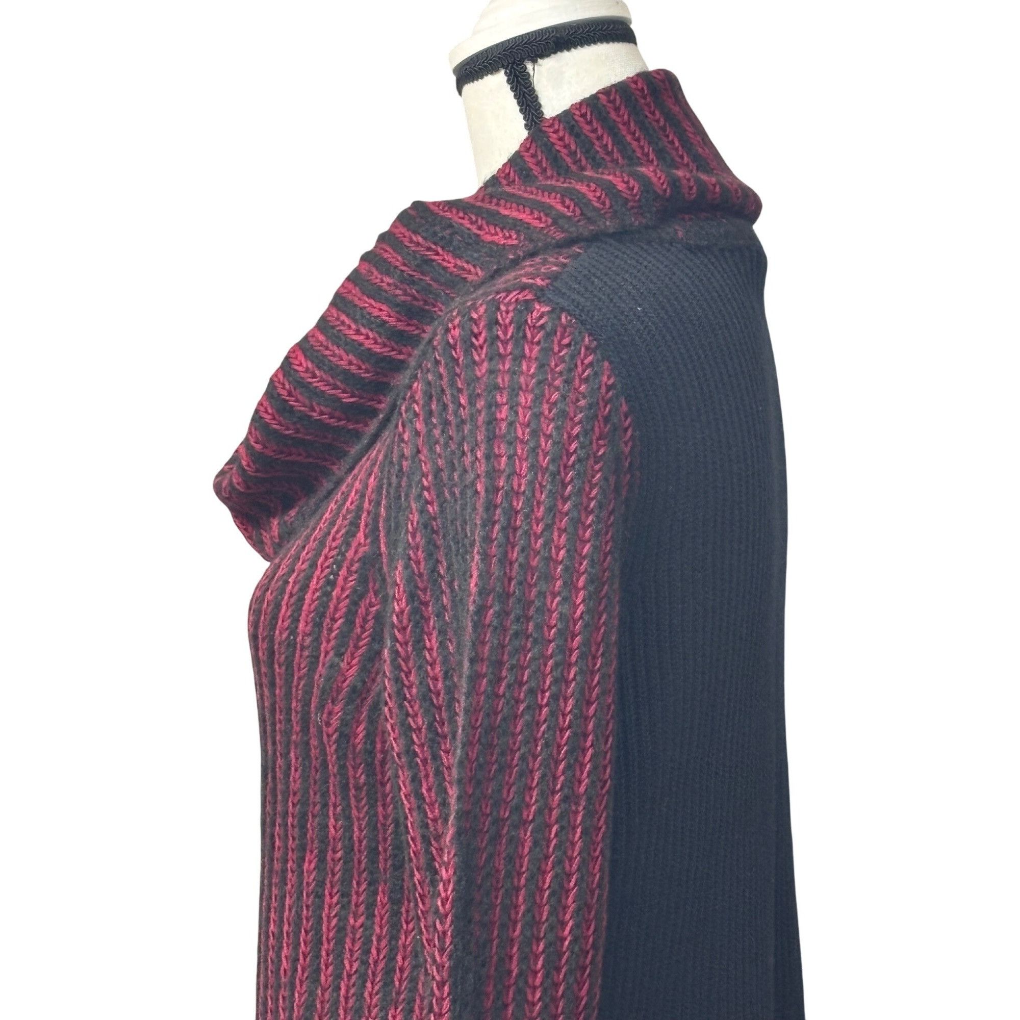 DKNY DKNY Jeans Striped Cowl-Neck Mixed Knit Tank Sweater, Syrah, Size M / US 6-8 / IT 42-44 - 3 Thumbnail