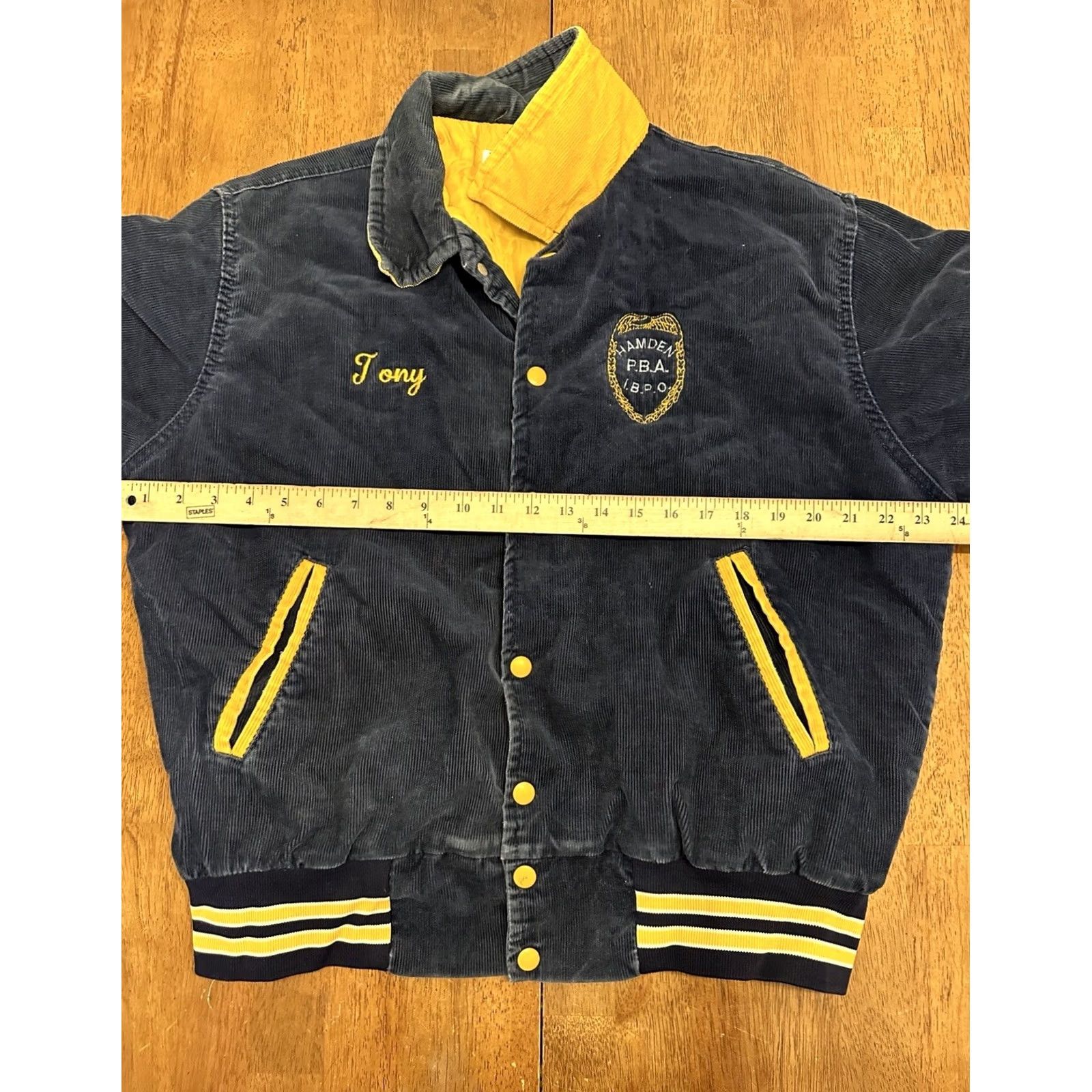 Vintage VINTAGE PBA Corduroy Jacket Large Hamden Police 80s Blue Mens Size US L / EU 52-54 / 3 - 6 Thumbnail