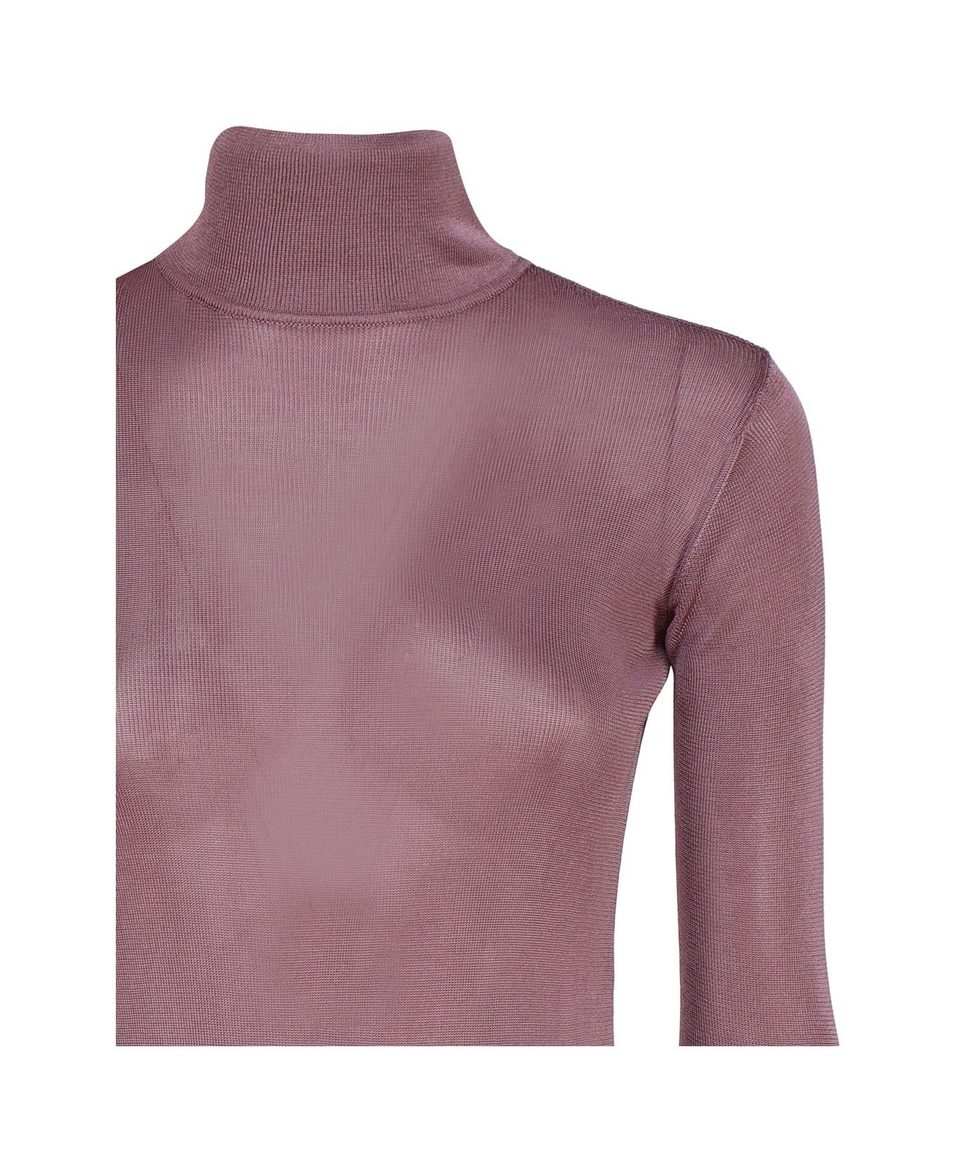 Saint Laurent Paris o1s1wg111024 Long Dress in Knit in Purple Size L / US 10 / IT 46 - 2 Thumbnail