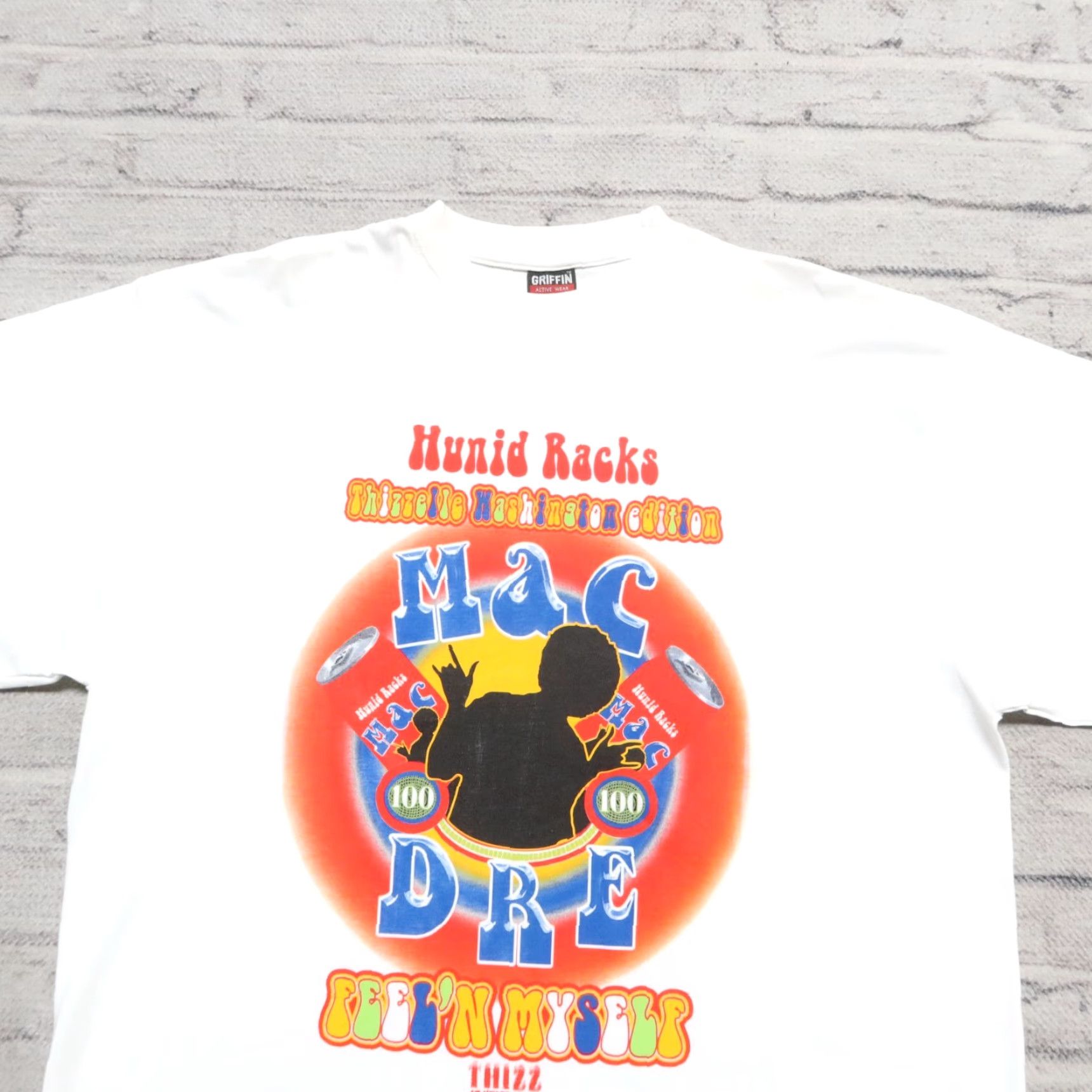 Griffin VINTAGE Mac Dre Thizelle Washington Shirt Men 2XL White Thizz Hunid Racks Size US XXL / EU 58 / 5 - 2 Thumbnail