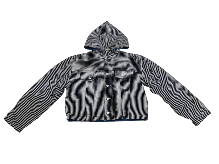Issey Miyake Achieve 1988 Issey Miyake Hikory Hoodie Flap Jacket Size US S / EU 44-46 / 1 - 2 Thumbnail