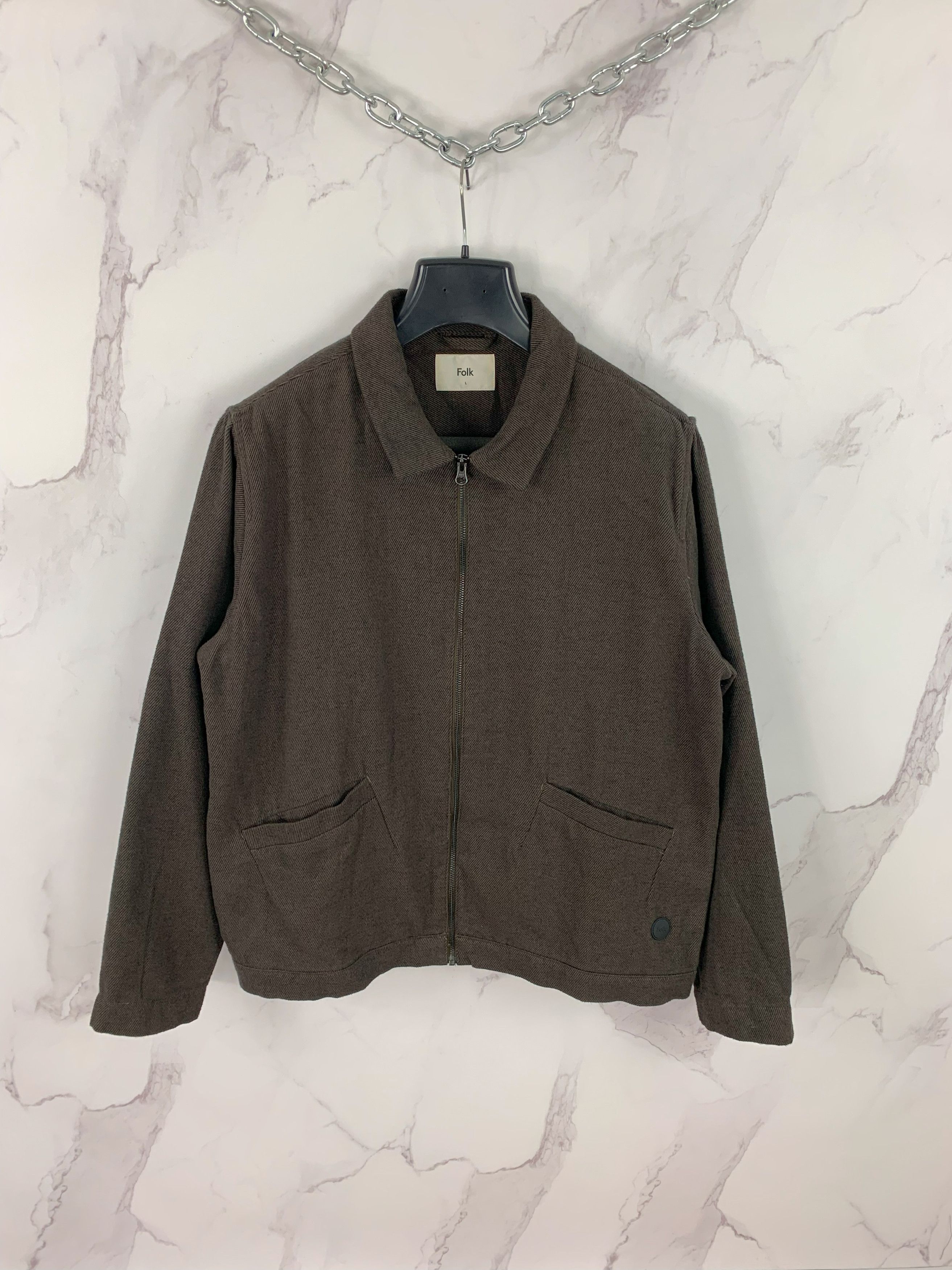 Folk Cotton Full Zip Collared Jacket Size L