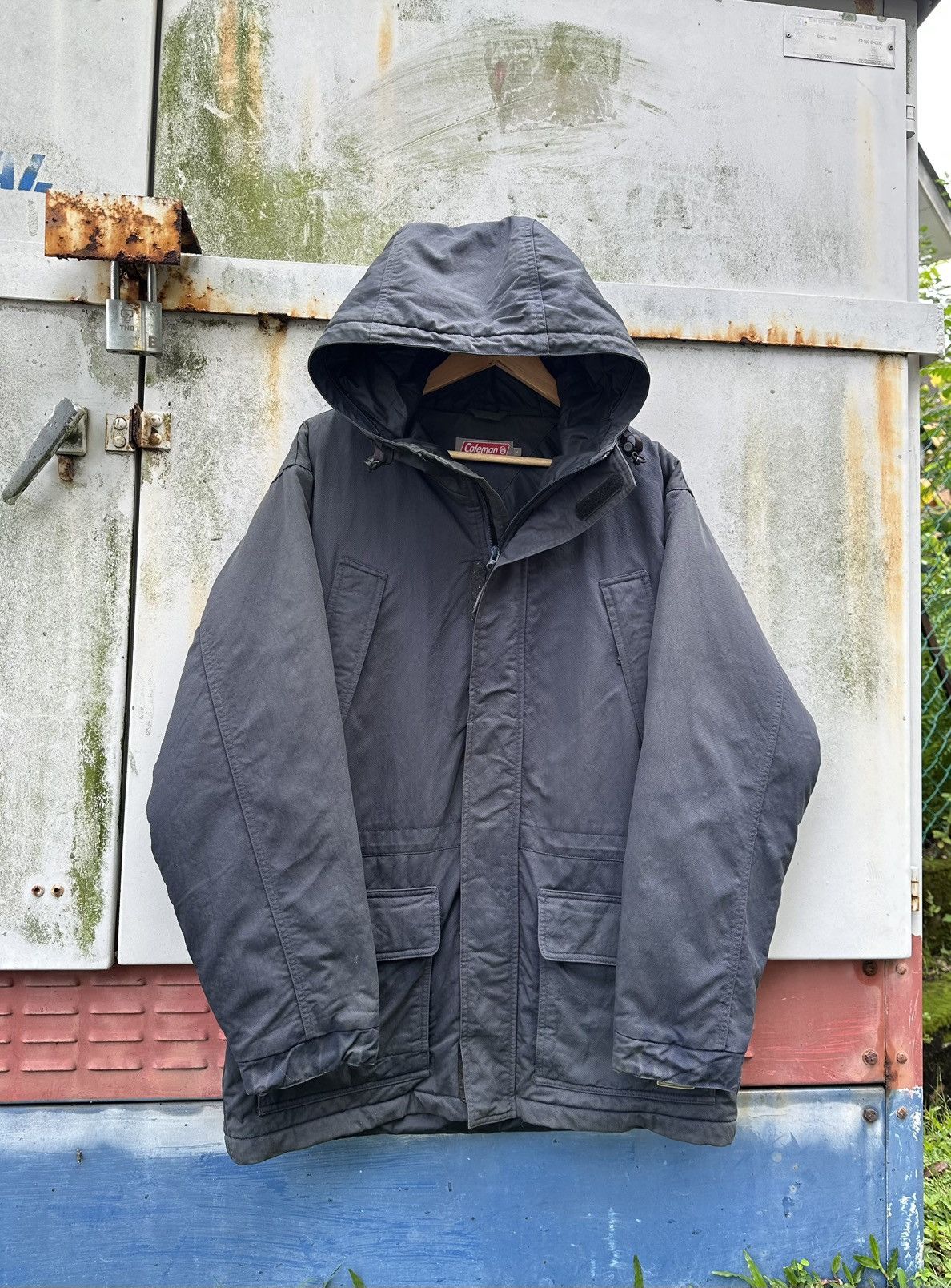 Vintage 👹Vintage Sun Faded Coleman Hooded Utility Jacket Size US L / EU 52-54 / 3 - 3 Thumbnail