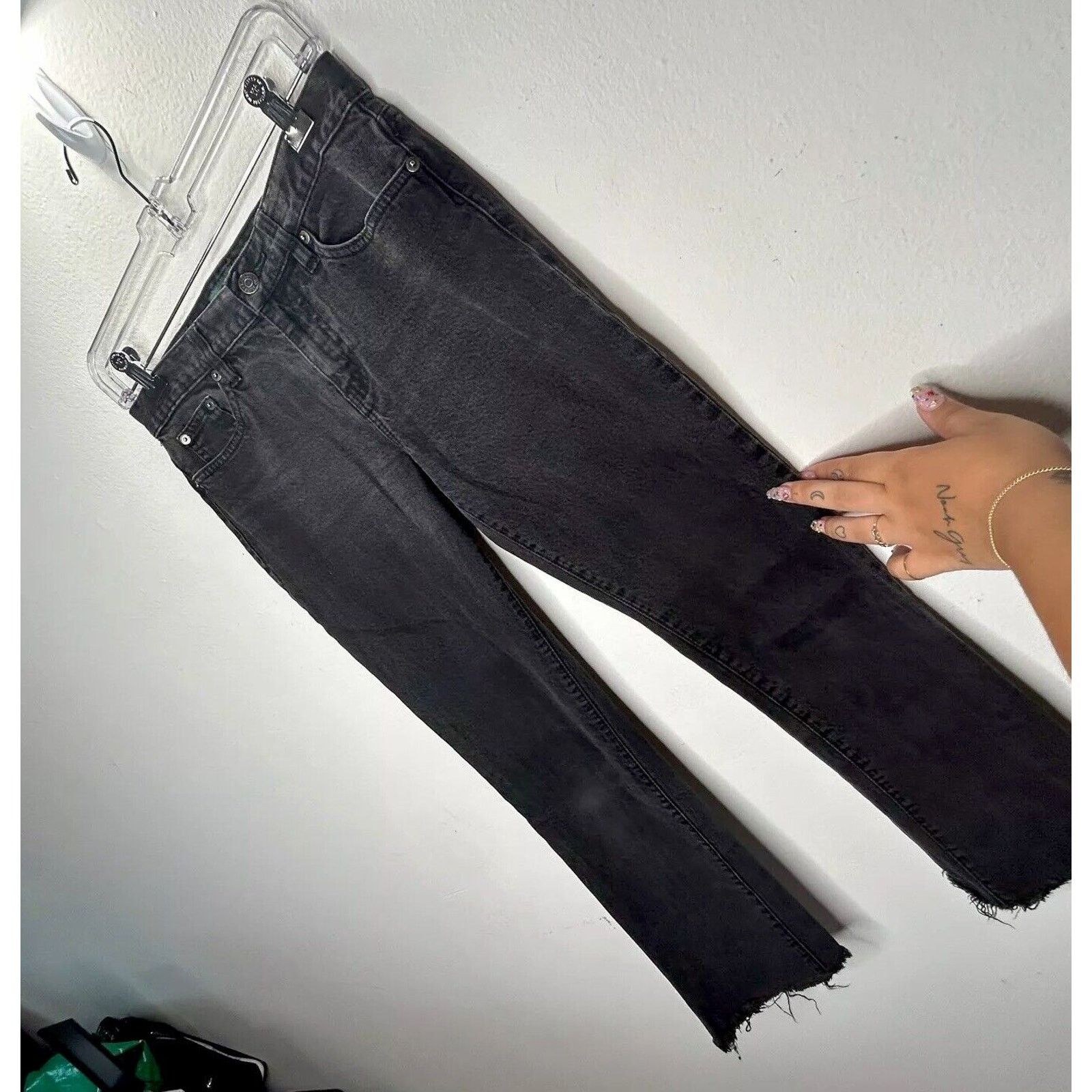 Ralph Lauren Ralph Lauren Washed Black Raw Hem Straight Jeans Size 2 Size 26" / US 2 / IT 38 - 3 Thumbnail
