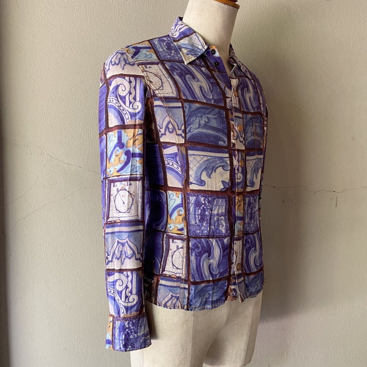 Jean Paul Gaultier Jean Paul Gaultier Vintage Ocean Mosaic Shirt Size US XXS / EU 40 - 14 Thumbnail