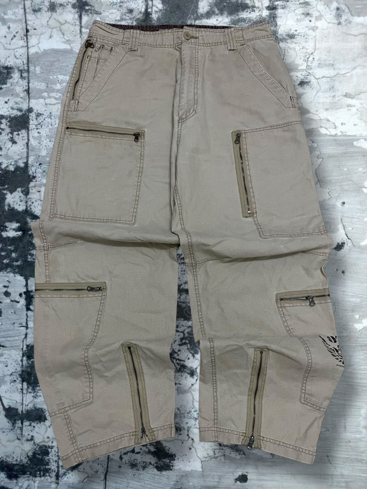 Japanese Brand Vintage 1990s Og Japan Designer OTB Tactical War Baggy Pant Size US 31 - 1 Thumbnail