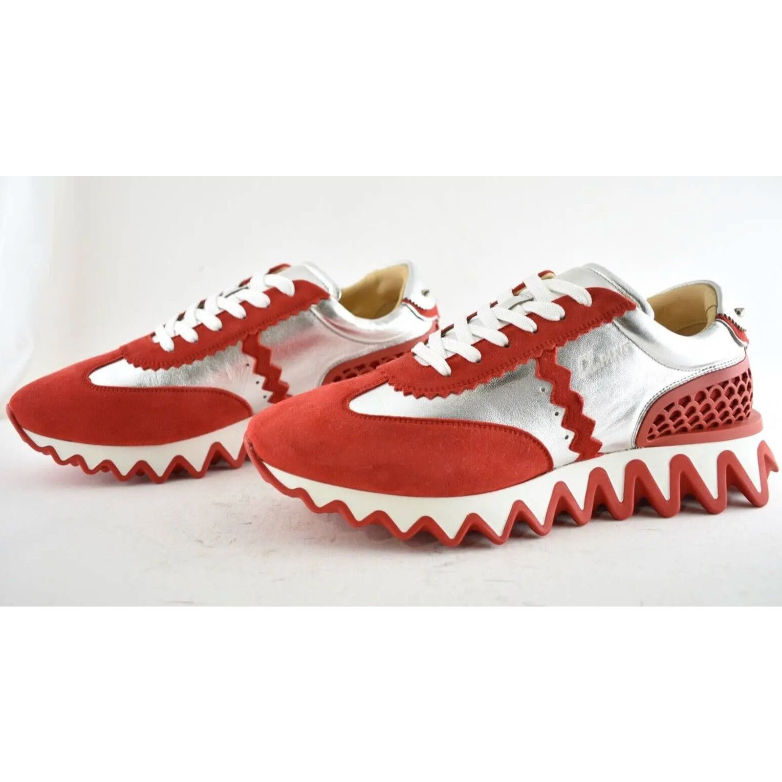 Christian Louboutin Christian Louboutin Loubishark Flat Red Silver Platform Size US 12 / EU 45 - 9 Thumbnail