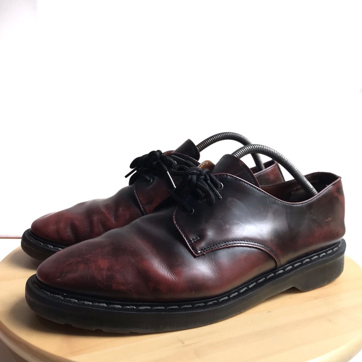 Other UK × Solovair Vintage 80s Nps Solovair 3 Eye 1461 Ox burgundy White Stitch Size US 10 / EU 43 - 2 Thumbnail