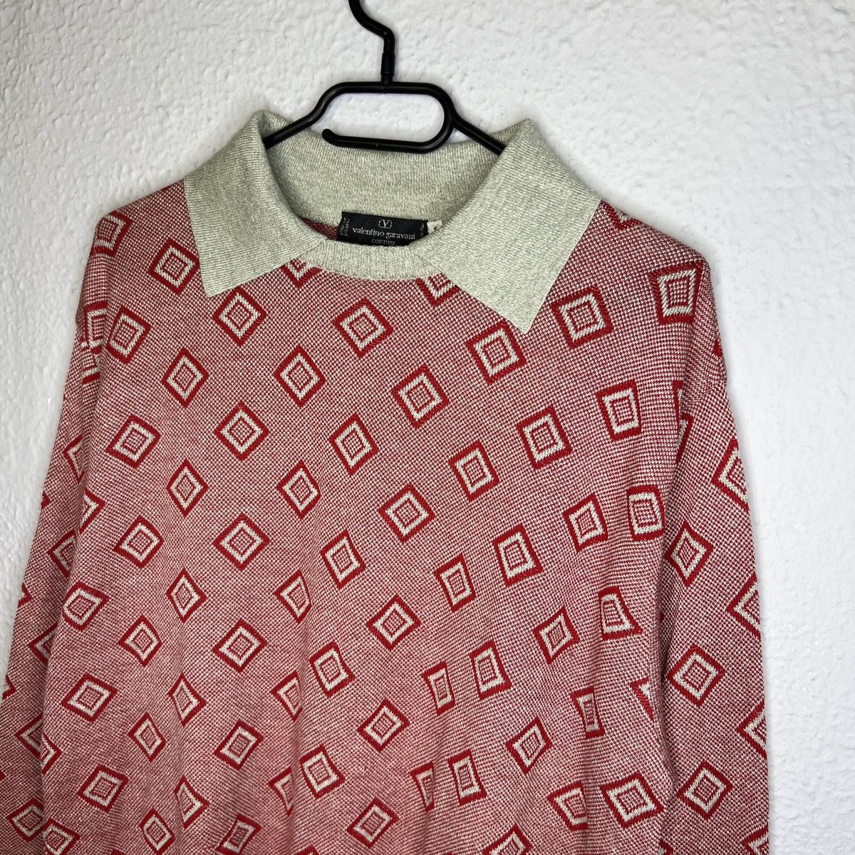 Valentino × Vintage Valentino Garavani Jumper Sweater Knitwear Argyle Rare 90s Size US L / EU 52-54 / 3 - 4 Thumbnail