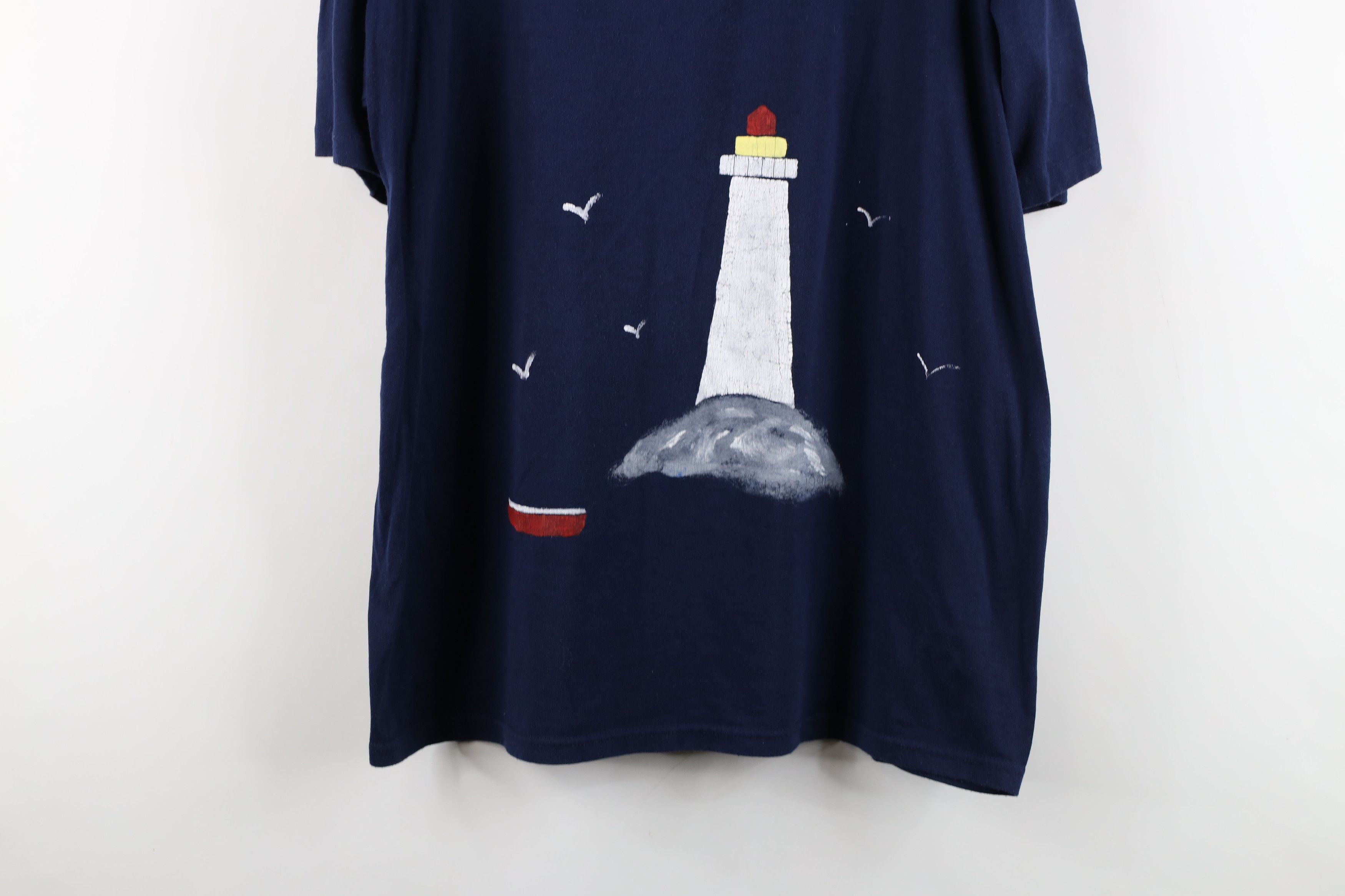 Vintage Vintage 90s Streetwear Beach Lighthouse T-Shirt Blue USA Size XL / US 12-14 / IT 48-50 - 3 Thumbnail