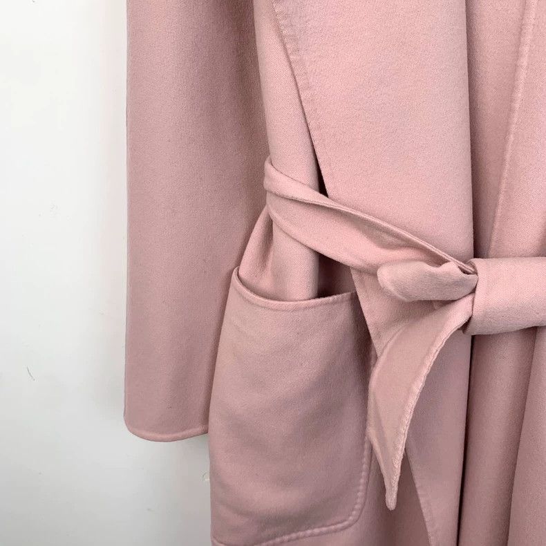 Max Mara Max Mara Pink Wool Hooded Belt Coat Size S / US 4 / IT 40 - 4 Thumbnail