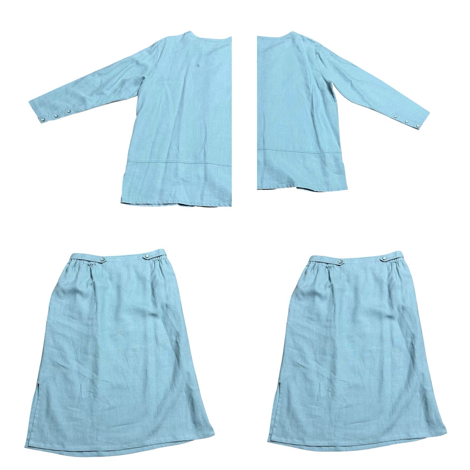 Vintage VINTAGE L.L.Bean Woman's 2 Piece Skirt Suit Light Blue Long Sleeve Skirt Suit Womens 90s Premium Female Mens? Size XL / US 12-14 / IT 48-50 - 9 Thumbnail
