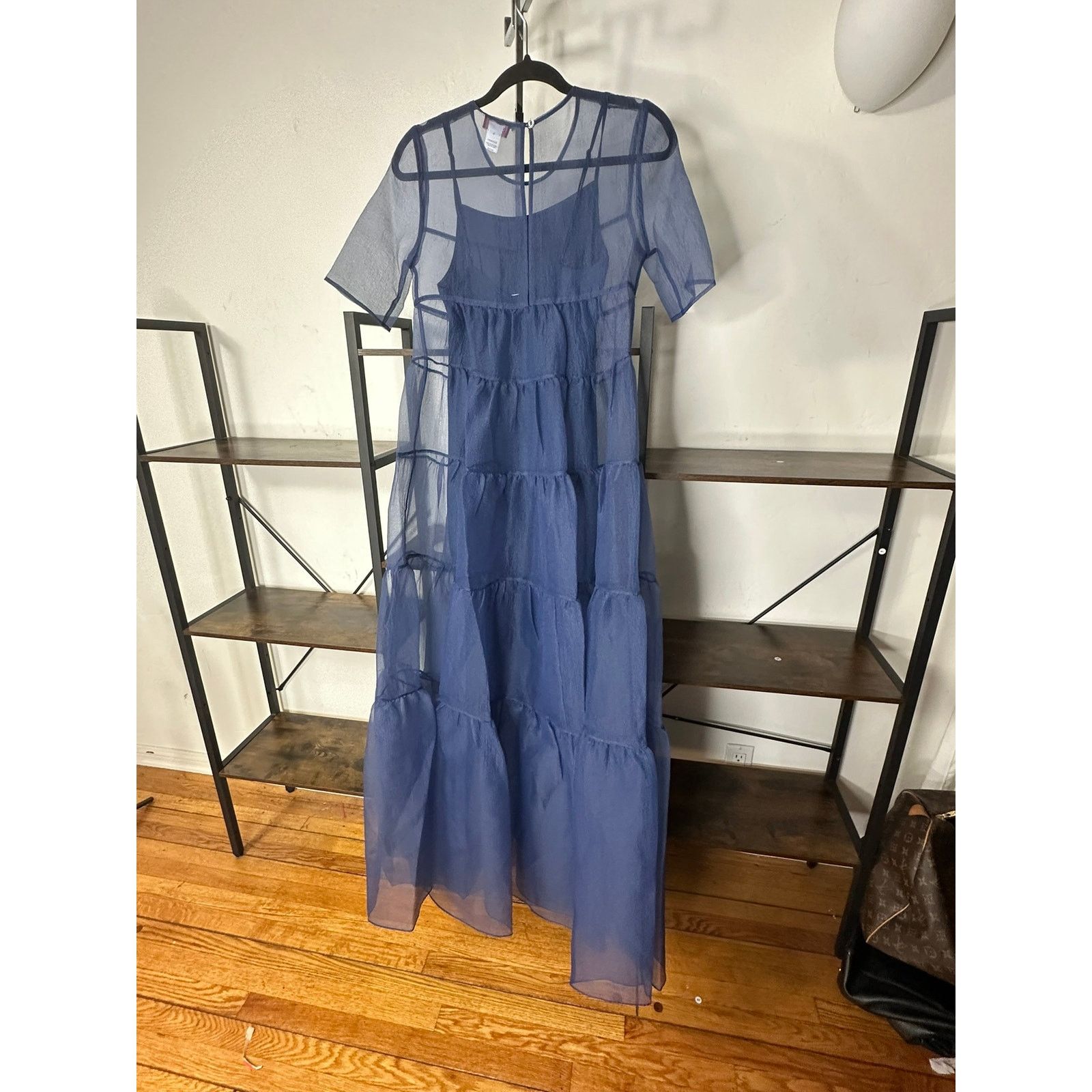 Staud STAUD Hyacinth Tiered Organza Maxi Dress in Navy XS Size XS / US 0-2 / IT 36-38 - 1 Thumbnail