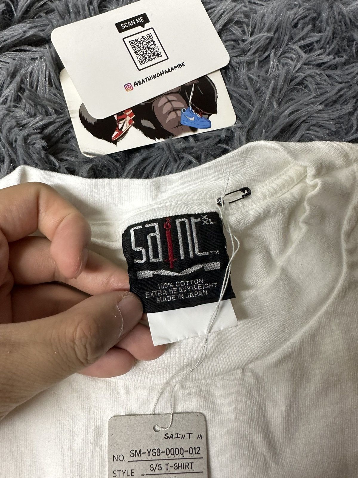 Saint Michael SAINT Mxxxxxx Logo Tee White/Blue (Ribon Tee) Size US XXL / EU 58 / 5 - 5 Thumbnail