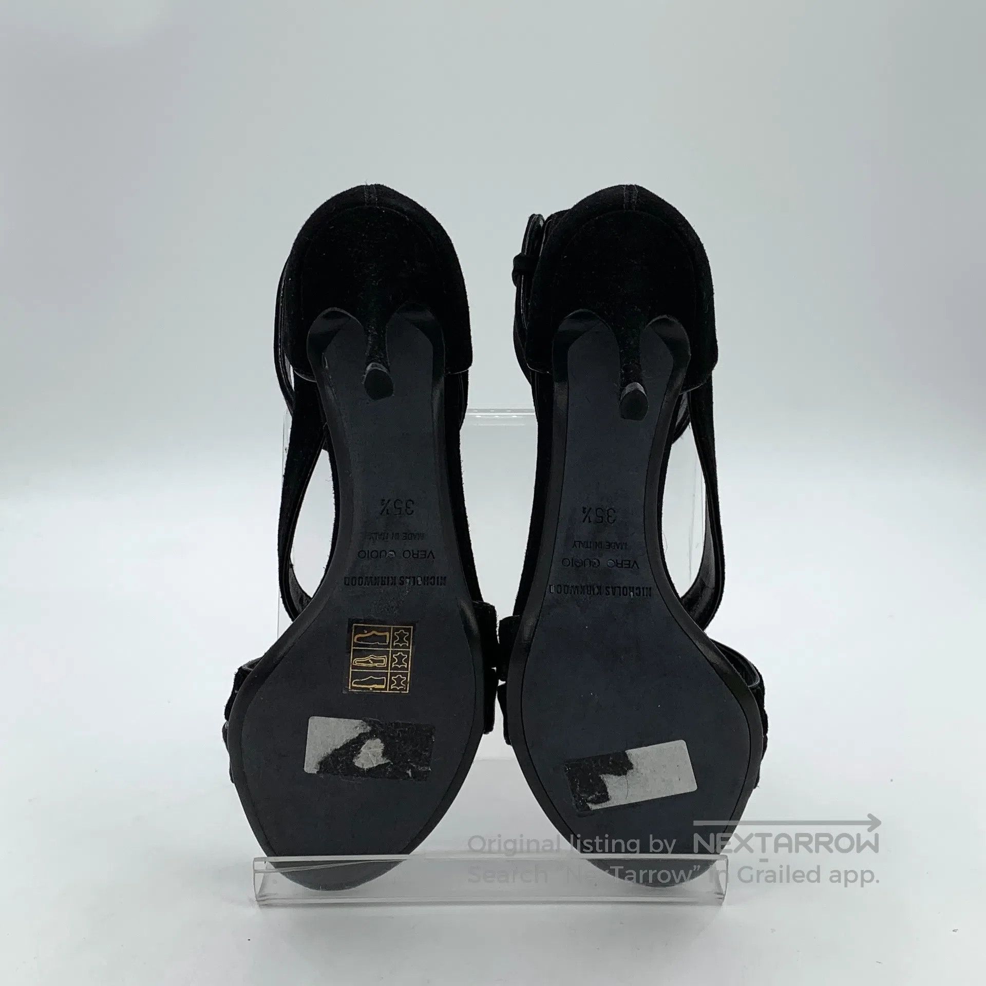 Chanel Chanel Black crossed ribbon buckle design fine heel high h Size US 5 / IT 35 - 5 Thumbnail