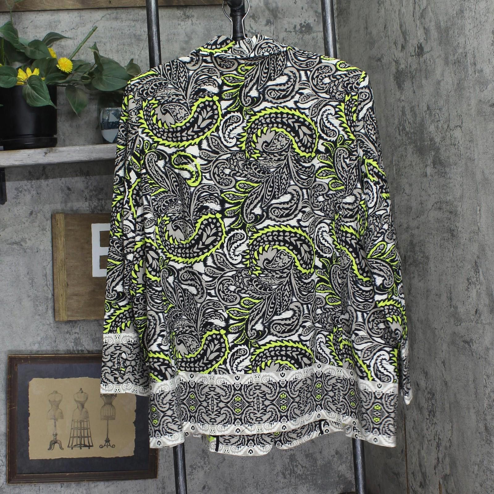Other Nwt Ella Rafaella Print Blazer Jacket String Black Multi 3x Size 3XL / US 20-22 - 2 Thumbnail
