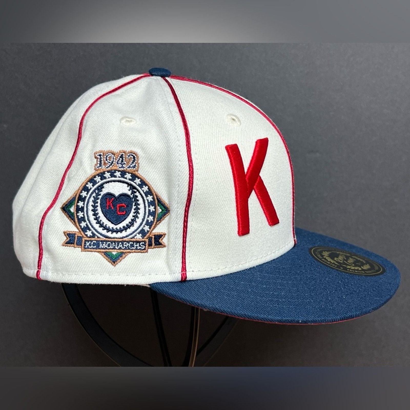 Authentic Negro Leagues Kansas City Monarchs Hat NEGRO Throwback 7 3/4 Crowns NWOT Size ONE SIZE - 2 Thumbnail