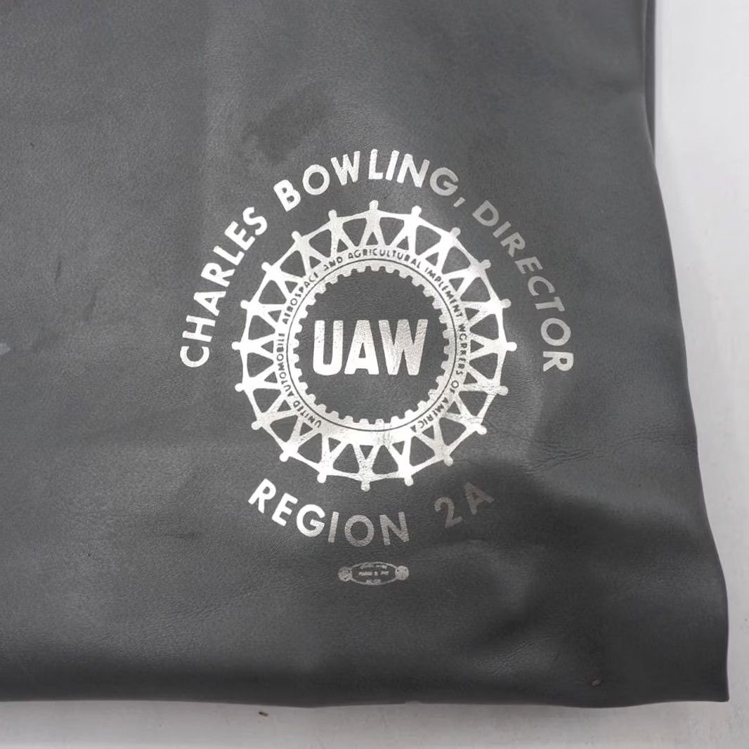 Vintage UAW United Auto Workers Union Briefcase Attache Laptop Bag Faux Leather Shirt Mens XS? Size ONE SIZE - 2 Thumbnail
