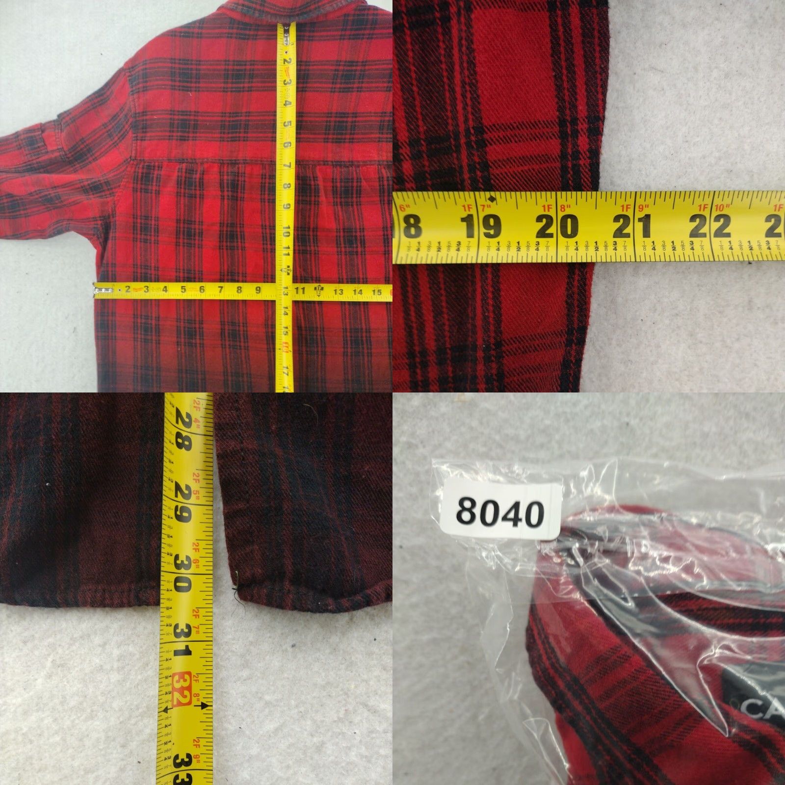 Carbon Carbon Button-Up Shirt Mens Medium Red Long Sleeve Plaid Casual Size US M / EU 48-50 / 2 - 8 Thumbnail