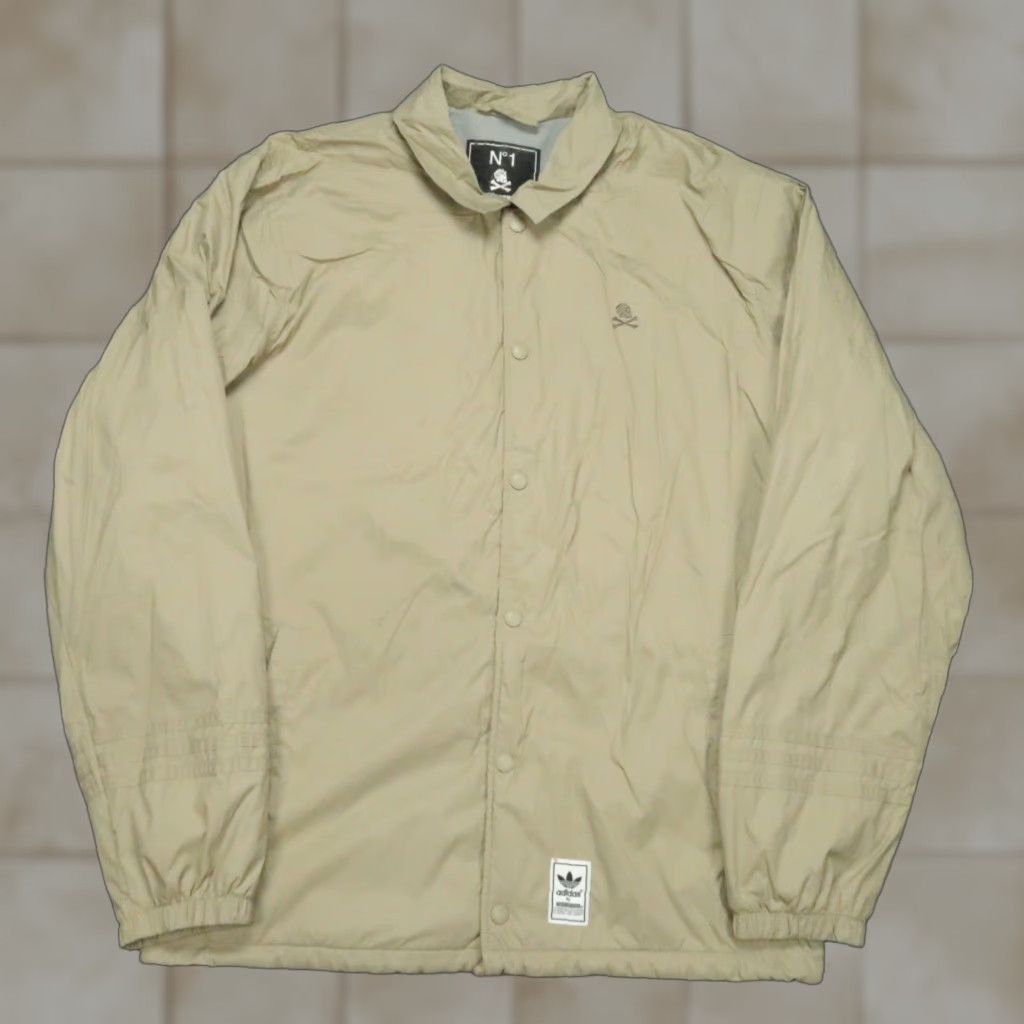 Adidas Adidas x Neighborhood Jacket Mens M Brown Tan Snap Originals Tokyo Windbreaker Regular Zip Pockets All Seasons Nylon Beige 90s Mens Size US M / EU 48-50 / 2 - 1 Thumbnail