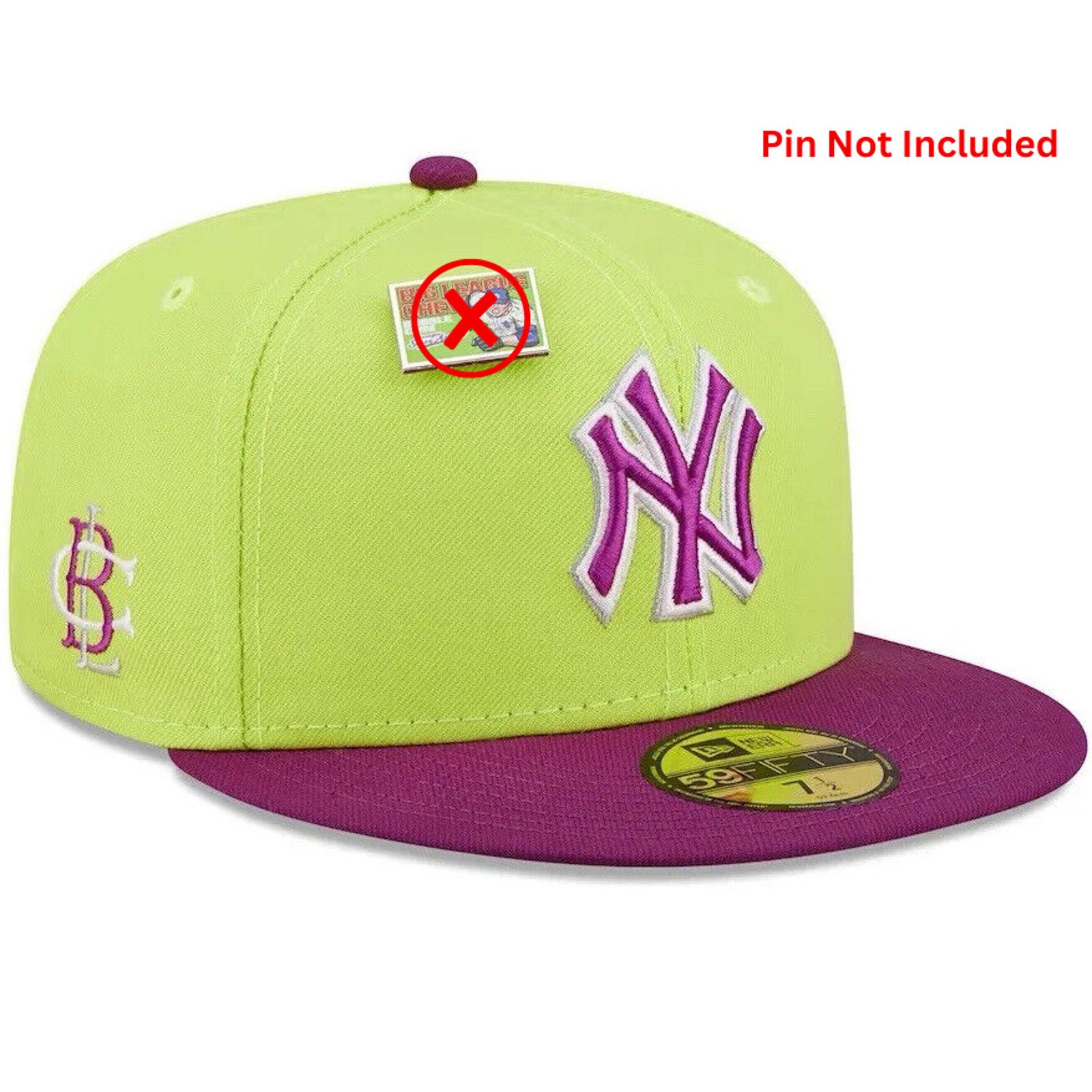 New Era New York Yankees Big League Chew Sour Apple Sz. 7 3/8 No Pin Size ONE SIZE - 9 Thumbnail