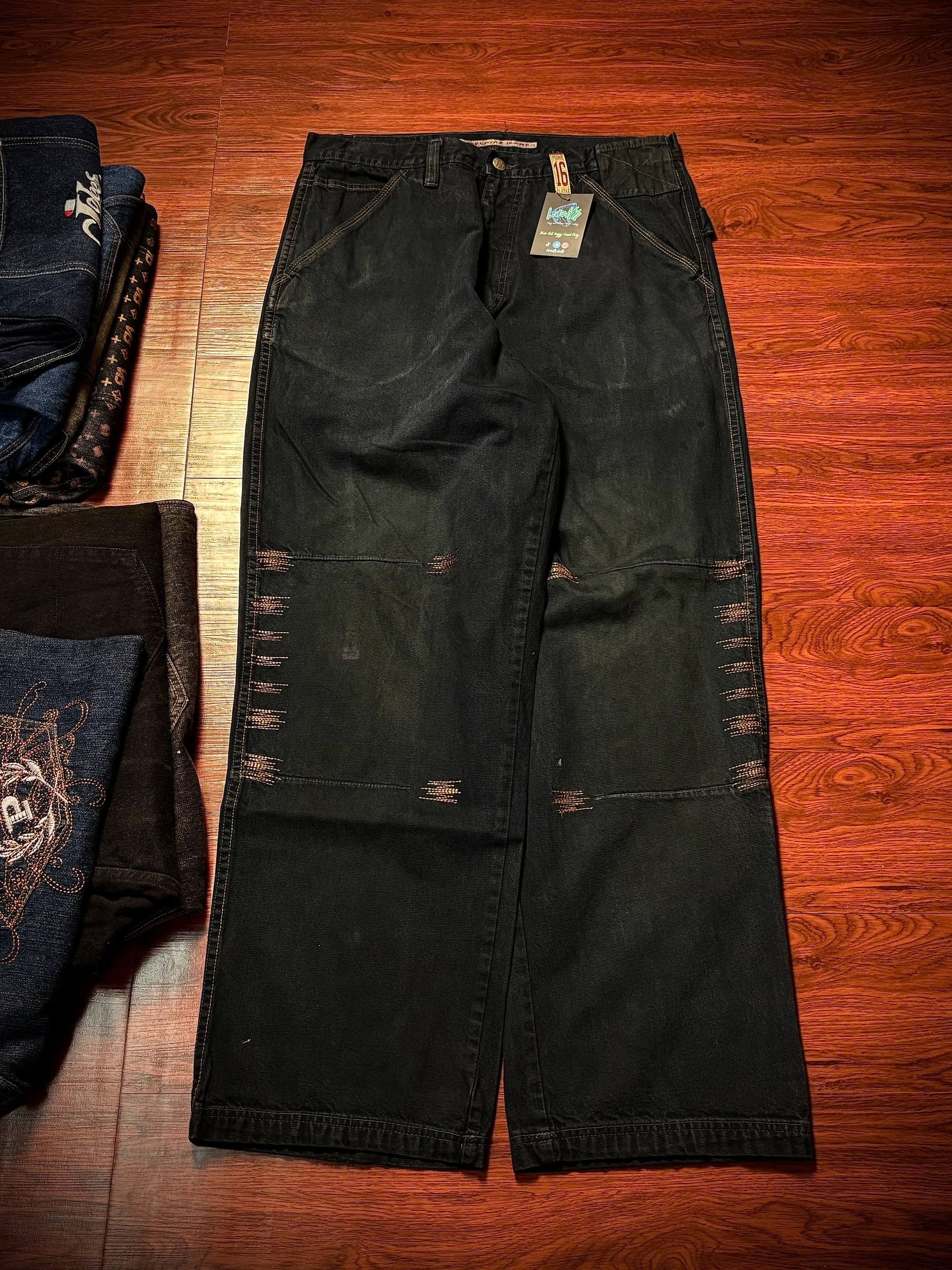 JNCO Vintage Denim Pure Playaz Jeans Worldwide Pants Size US 34 / EU 50 - 2 Thumbnail