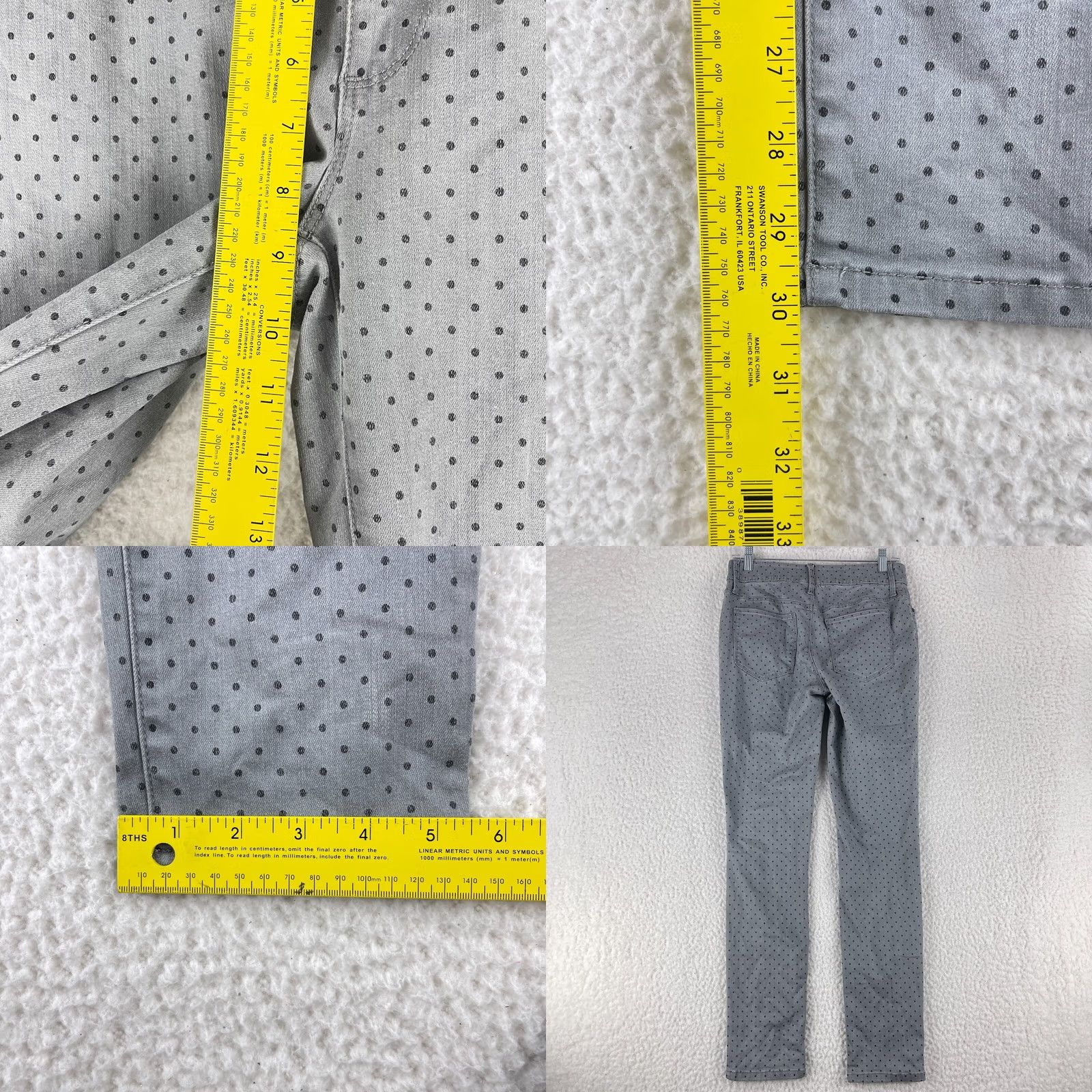 Vintage Chico's Jeans Womens XS Gray Denim Polka Dot Print Skinny Mid Rise Casual Size 26" / US 2 / IT 38 - 8 Thumbnail
