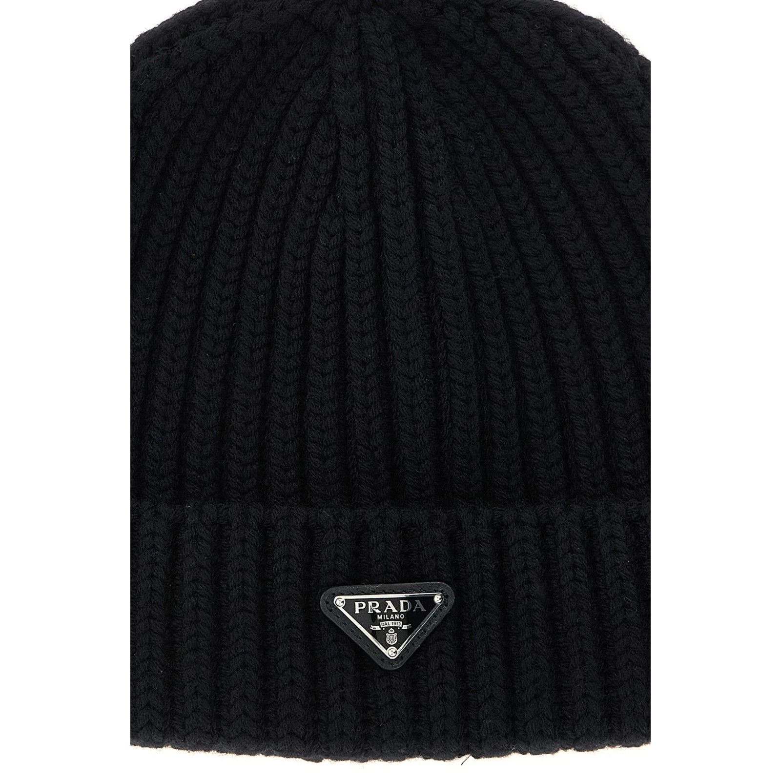Prada PRADA Black Wool Beanie Hat New & Authentic (Men's Size:L;) Size ONE SIZE - 3 Thumbnail