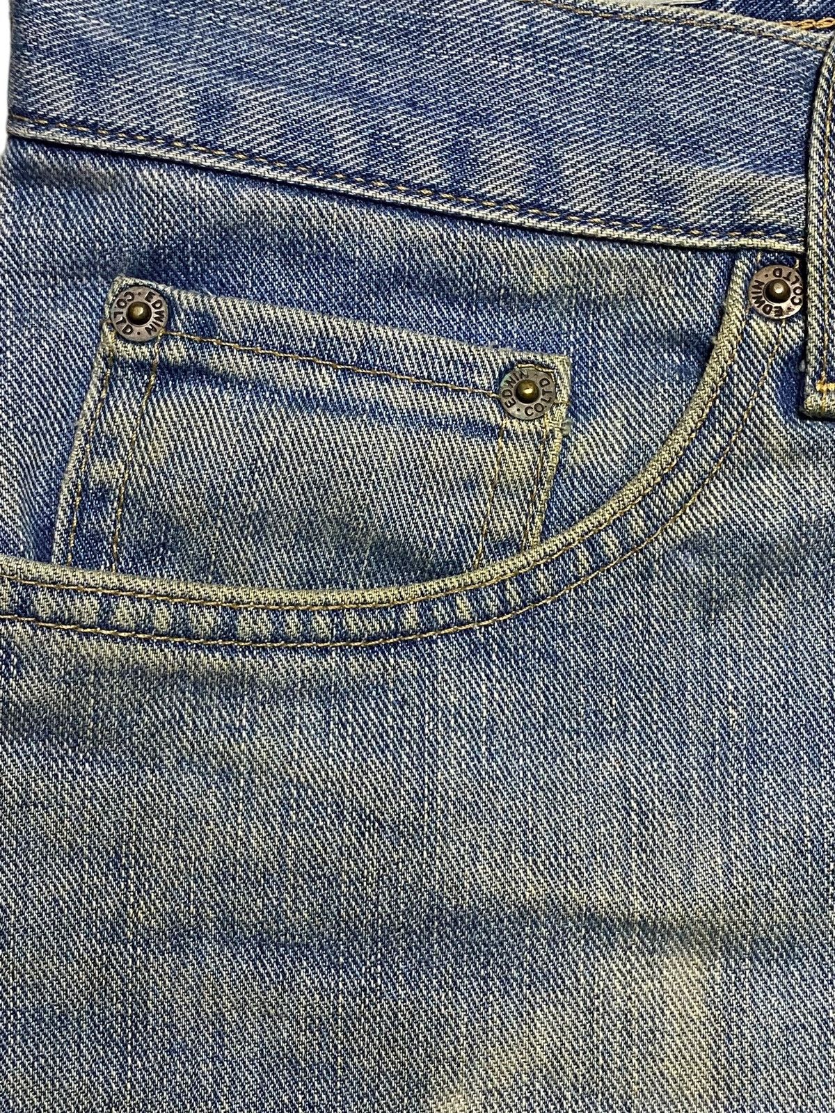 Edwin Vintage Edwin 407 Grunge Blue Wash Distressed Jeans Size US 34 / EU 50 - 8 Thumbnail
