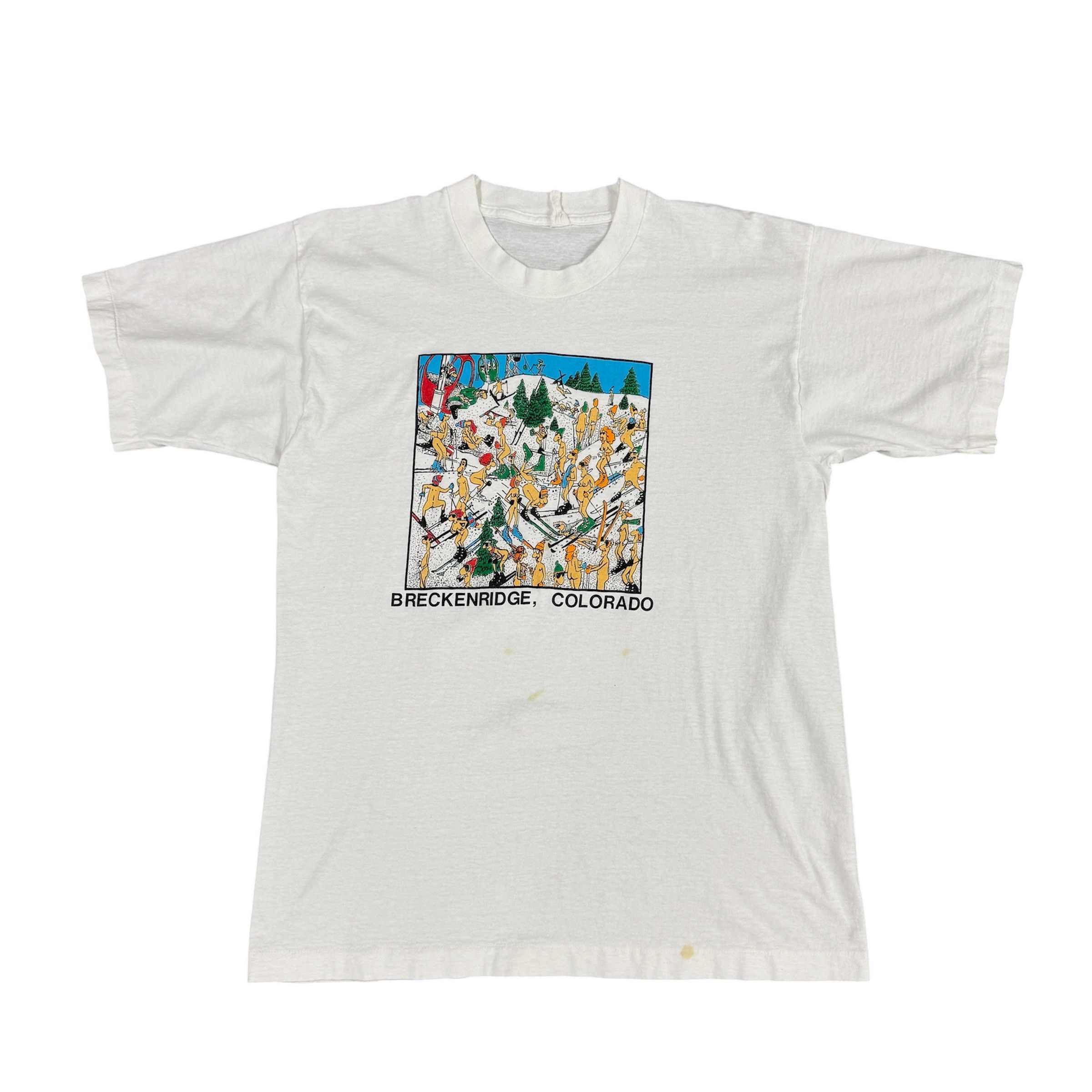Vintage 80s Naked Ski Humor Shirt