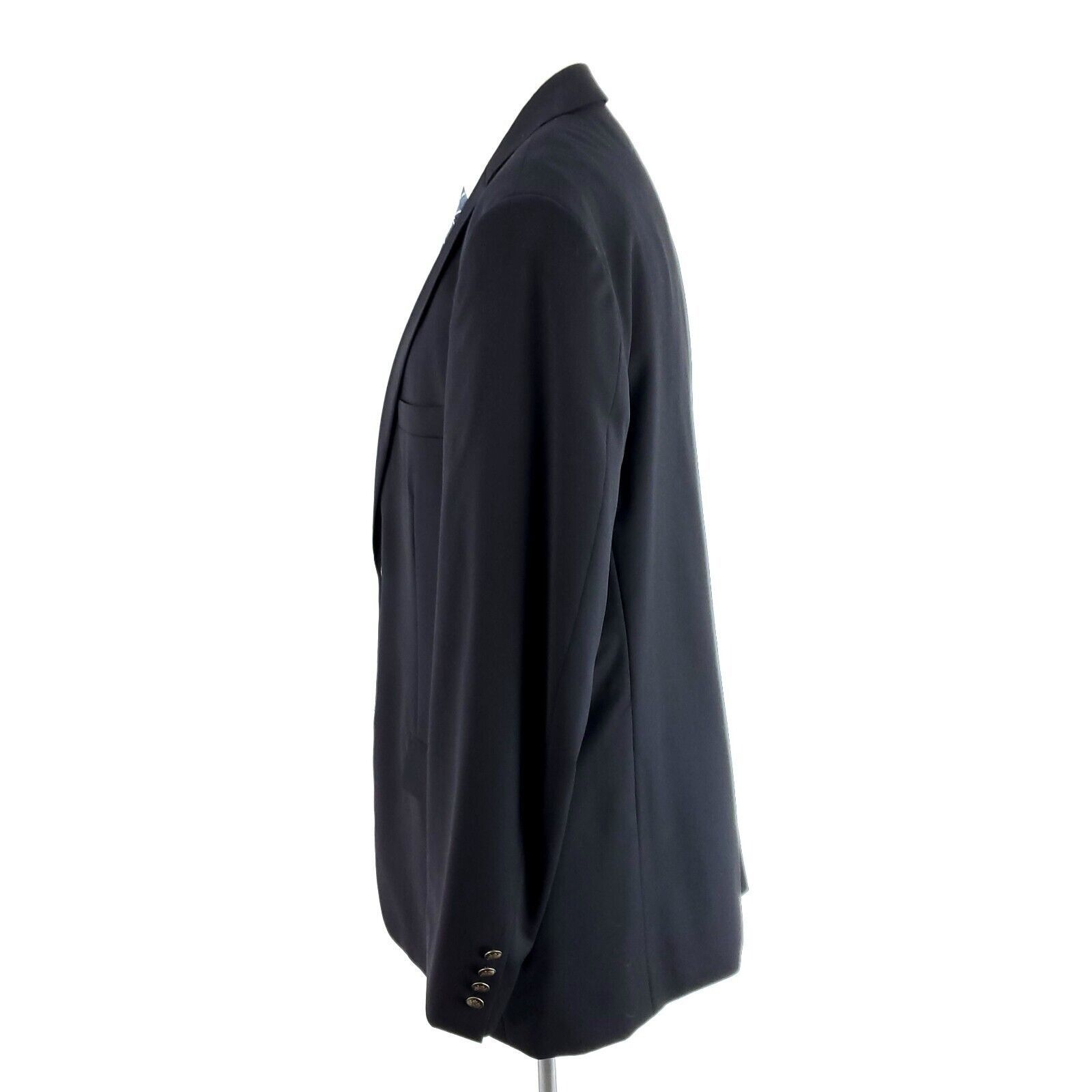 Paul Fredrick Paul Fredrick Wool 2 Bronze Button Blazer 44L Black Size 44L - 5 Thumbnail