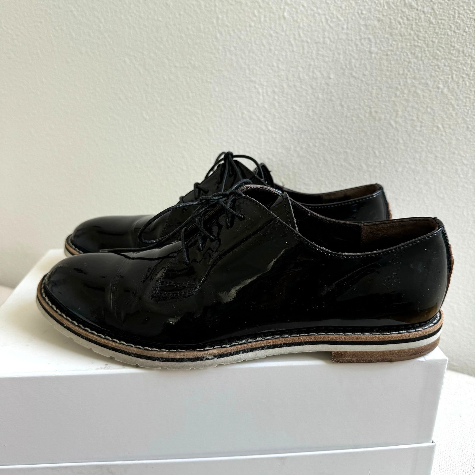 AGL AGL Patent Leather Oxford Black Shoes Women s Size 38 IT Grailed