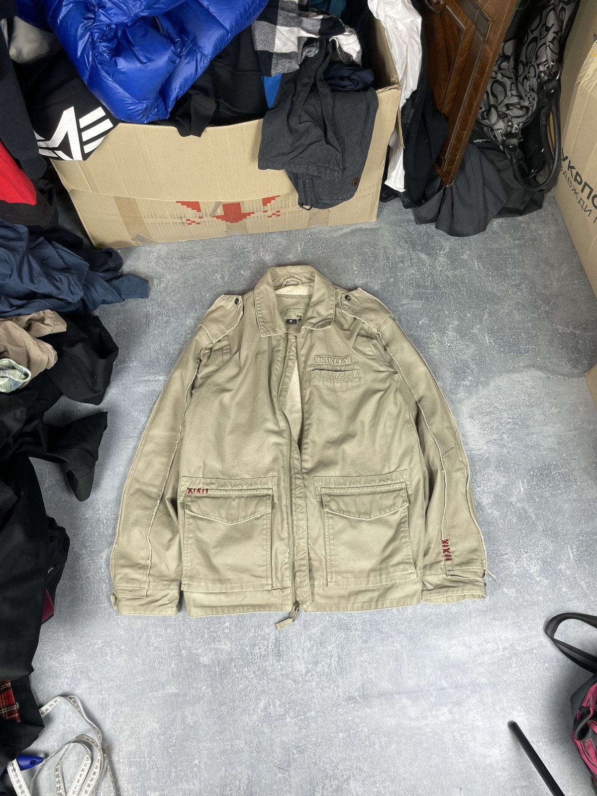 Oakley Vintage Oakley Military big logo light coat / jacket Size US S / EU 44-46 / 1 - 1 Thumbnail