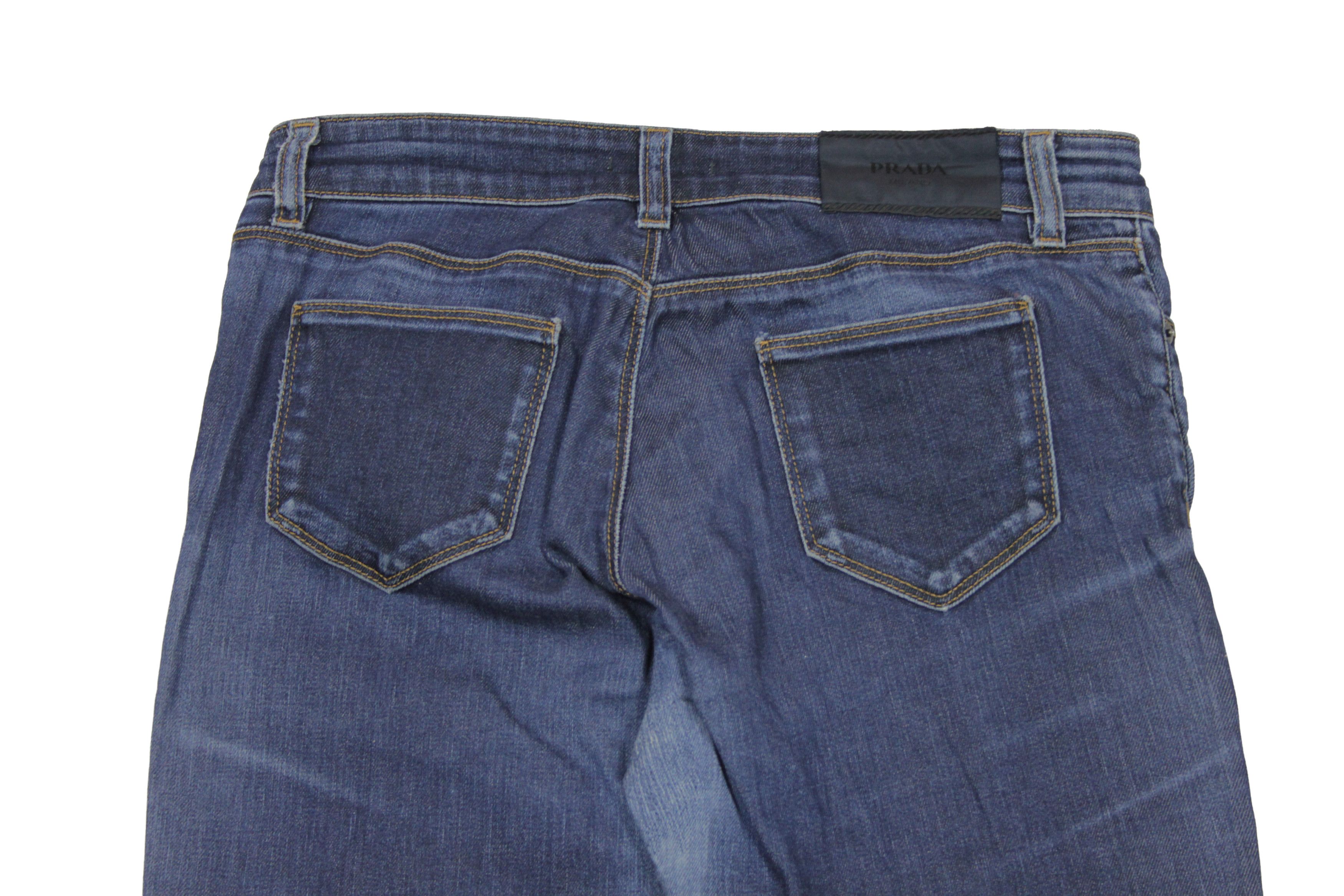 Prada Contour Fit Cut Off Jeans Vintage Size 27" / US 4 / IT 40 - 4 Thumbnail